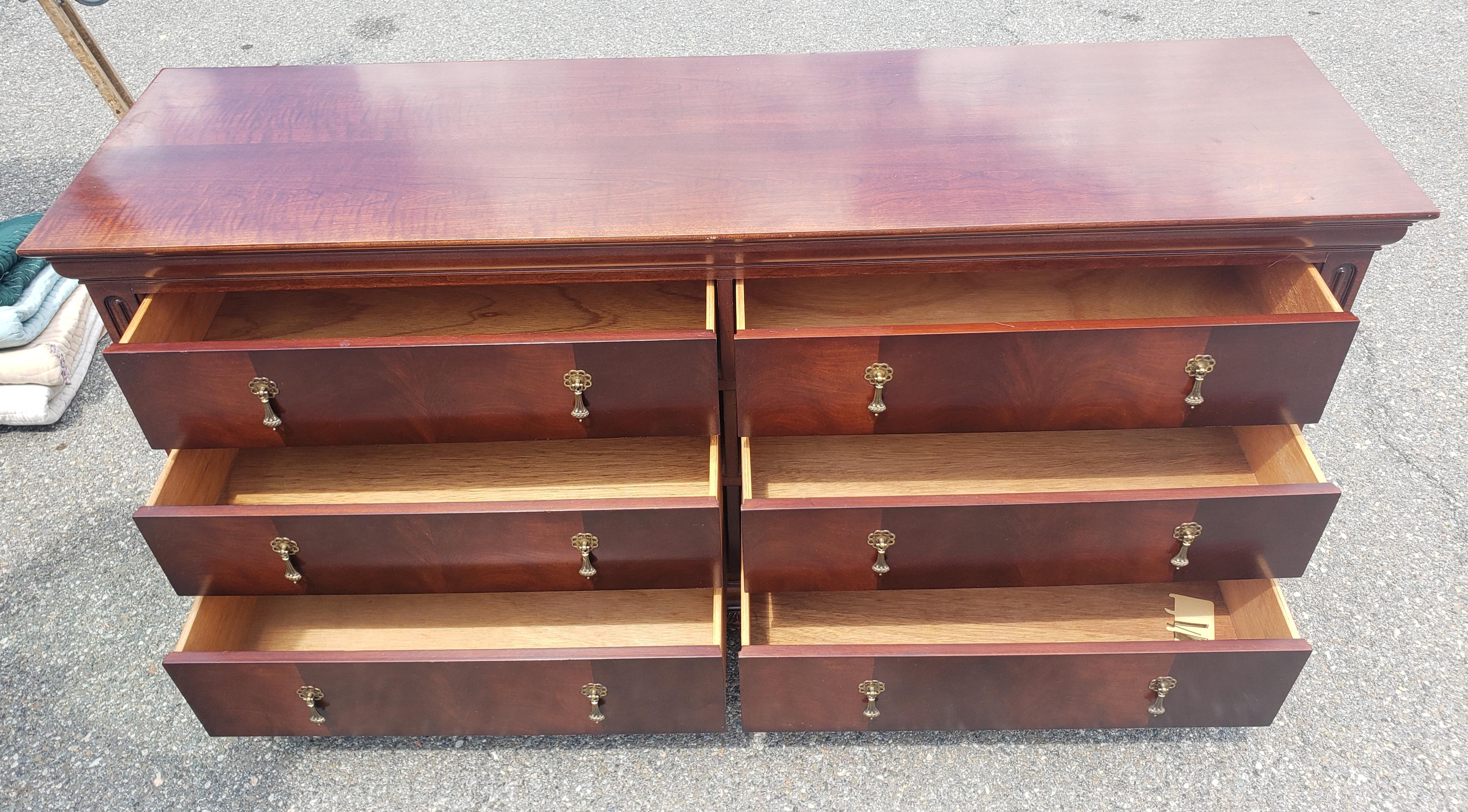 Varnished National Mt-Airy Flame Mahogany Double Dresser