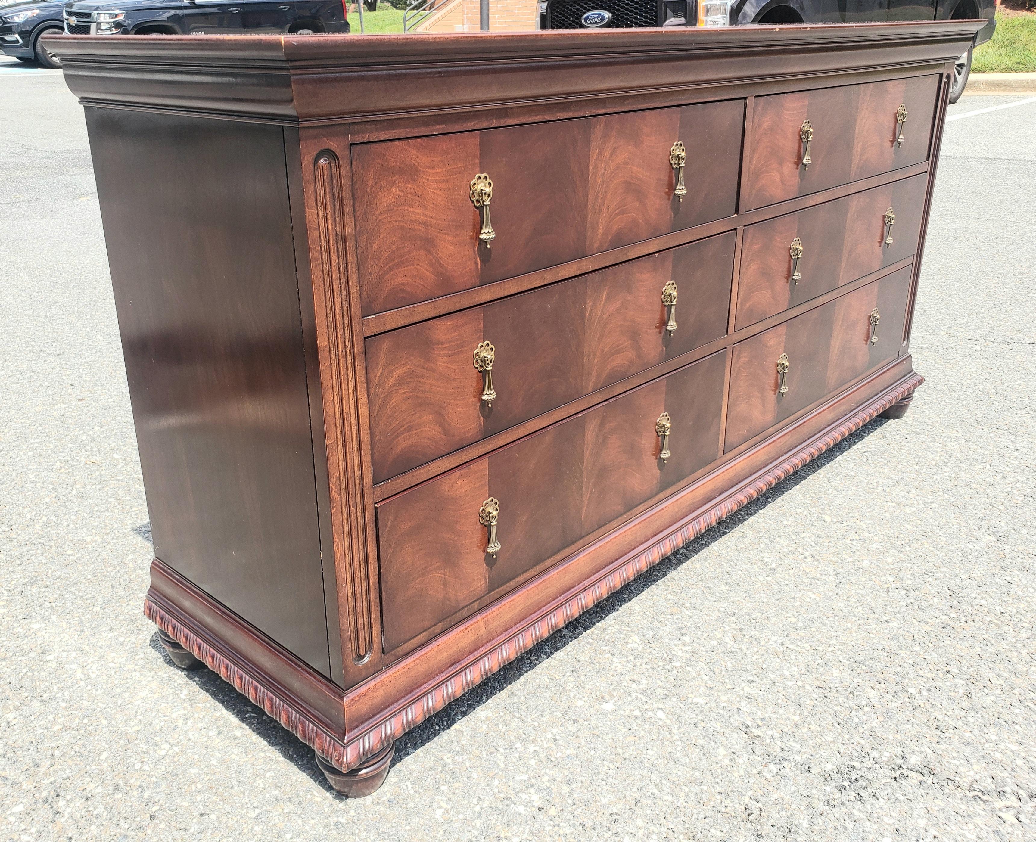 20th Century National Mt-Airy Flame Mahogany Double Dresser
