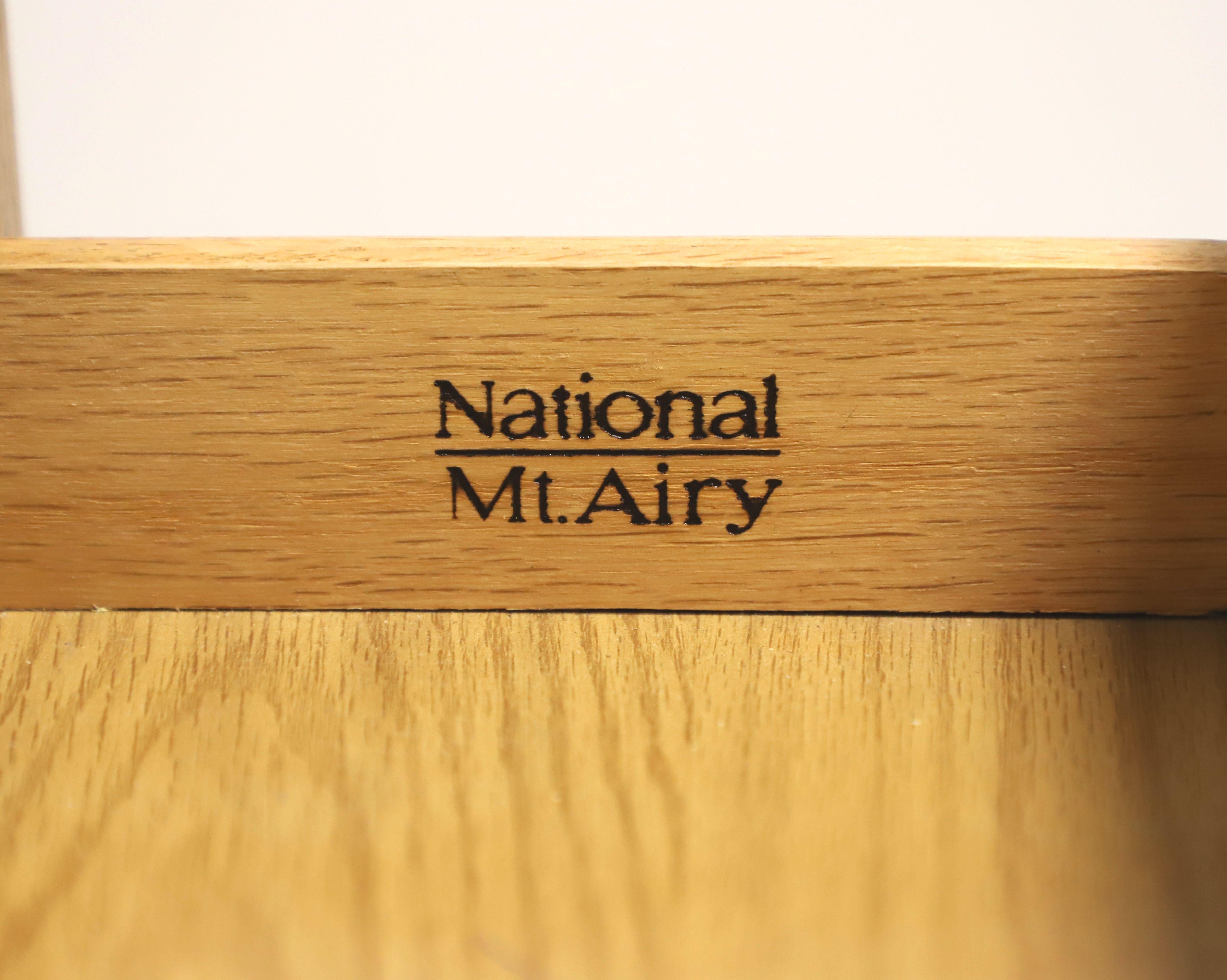 NATIONAL MT. AIRY Oak Campaign Style Kneehole Desk with Leather Writing Surface 3