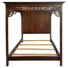 National Mt. Airy Queen Four Poster Canopy Bed Frame in Cherry