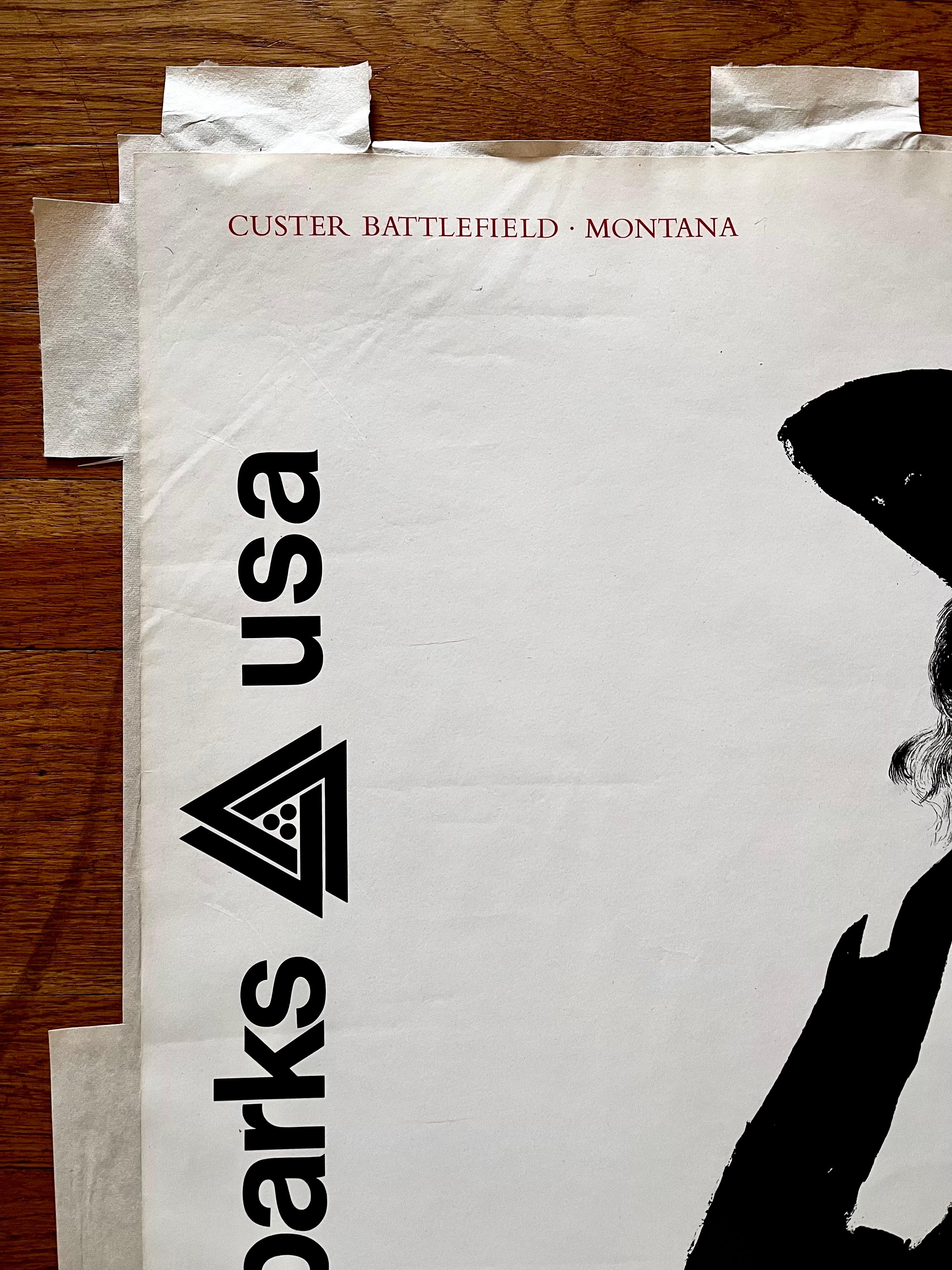 National Parks Custer Battlefield Poster by Leonard Baskin, 1969 For Sale 1