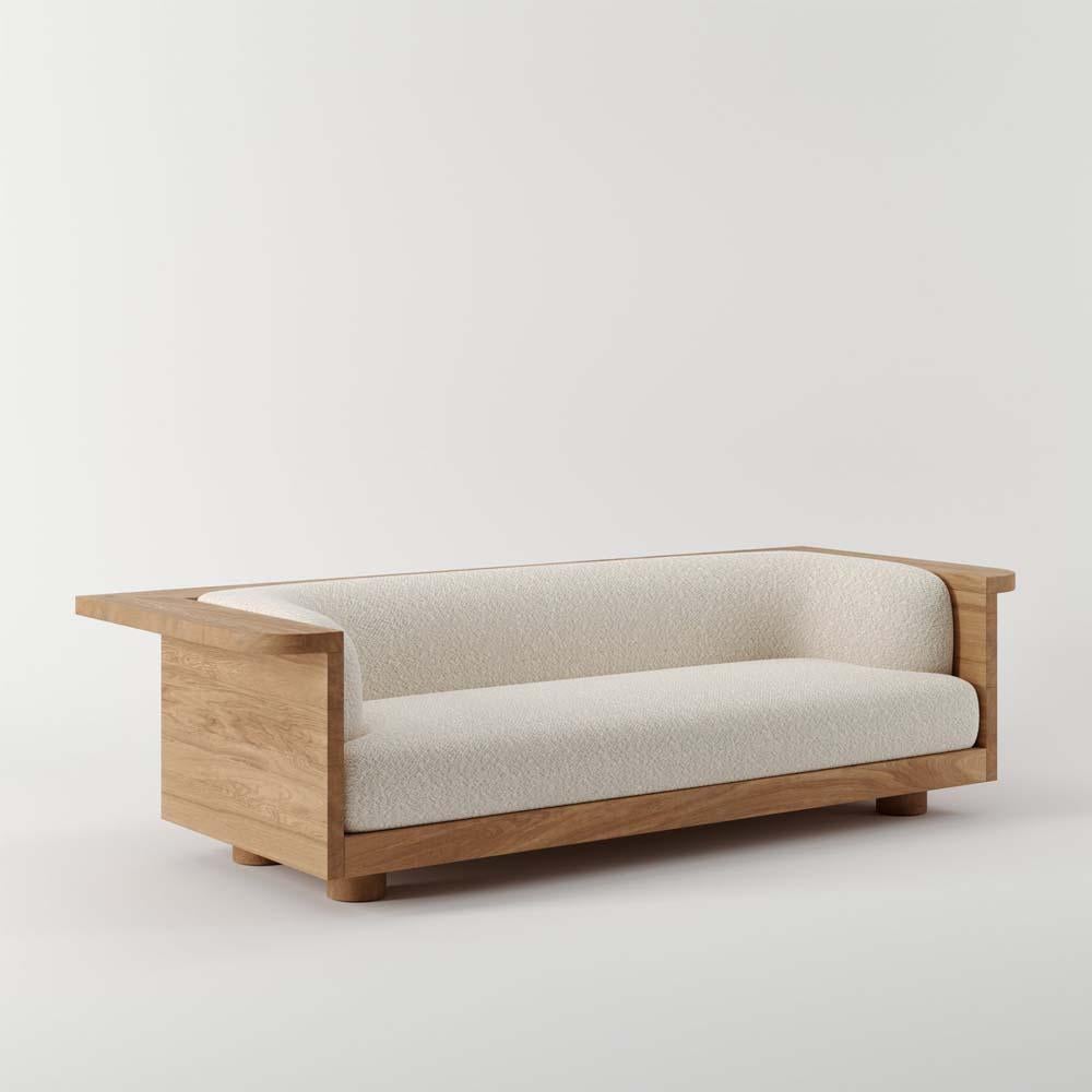 When raw meets refinement with the Nativ sofa
This Nativ sofa reminds the Art Deco influence of its designer Emmanuelle Simon with its round and angular lines. Its soft curves creates a sense of welcome to any interior.

In harmony with oak wood,