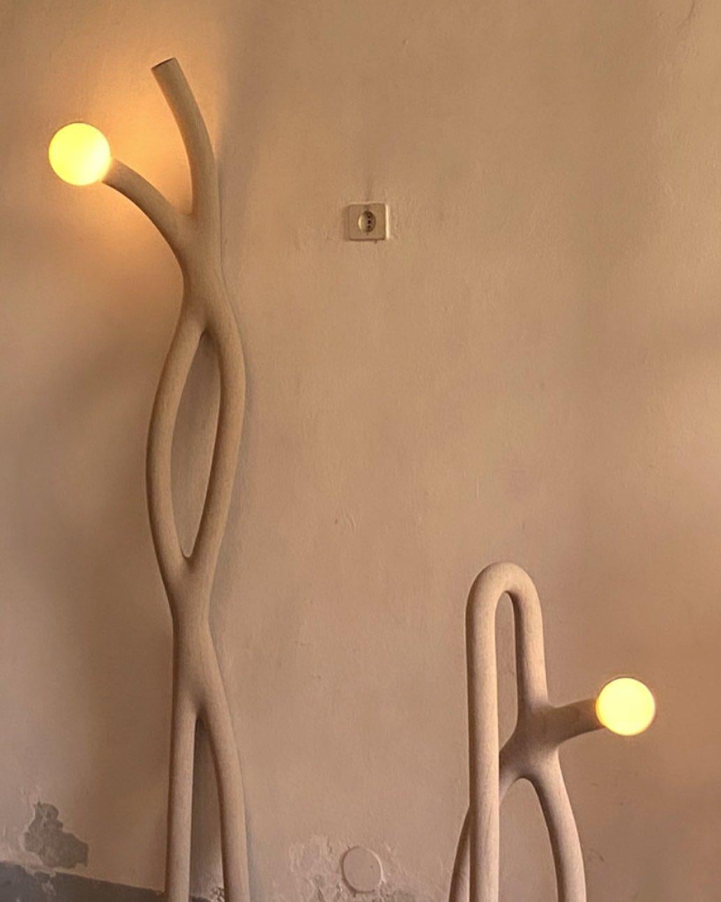 Glass Native 09 Sculptural Sand and Nylon Floor Lamp by Hot Wire Extensions For Sale
