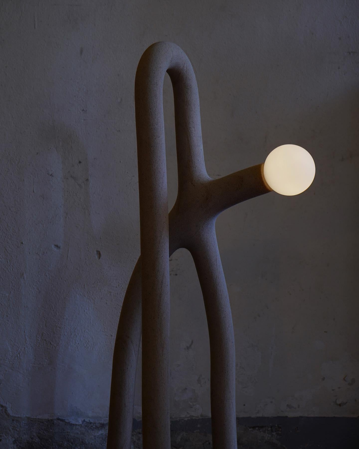Native 09 Sculptural Sand and Nylon Floor Lamp by Hot Wire Extensions For Sale 2