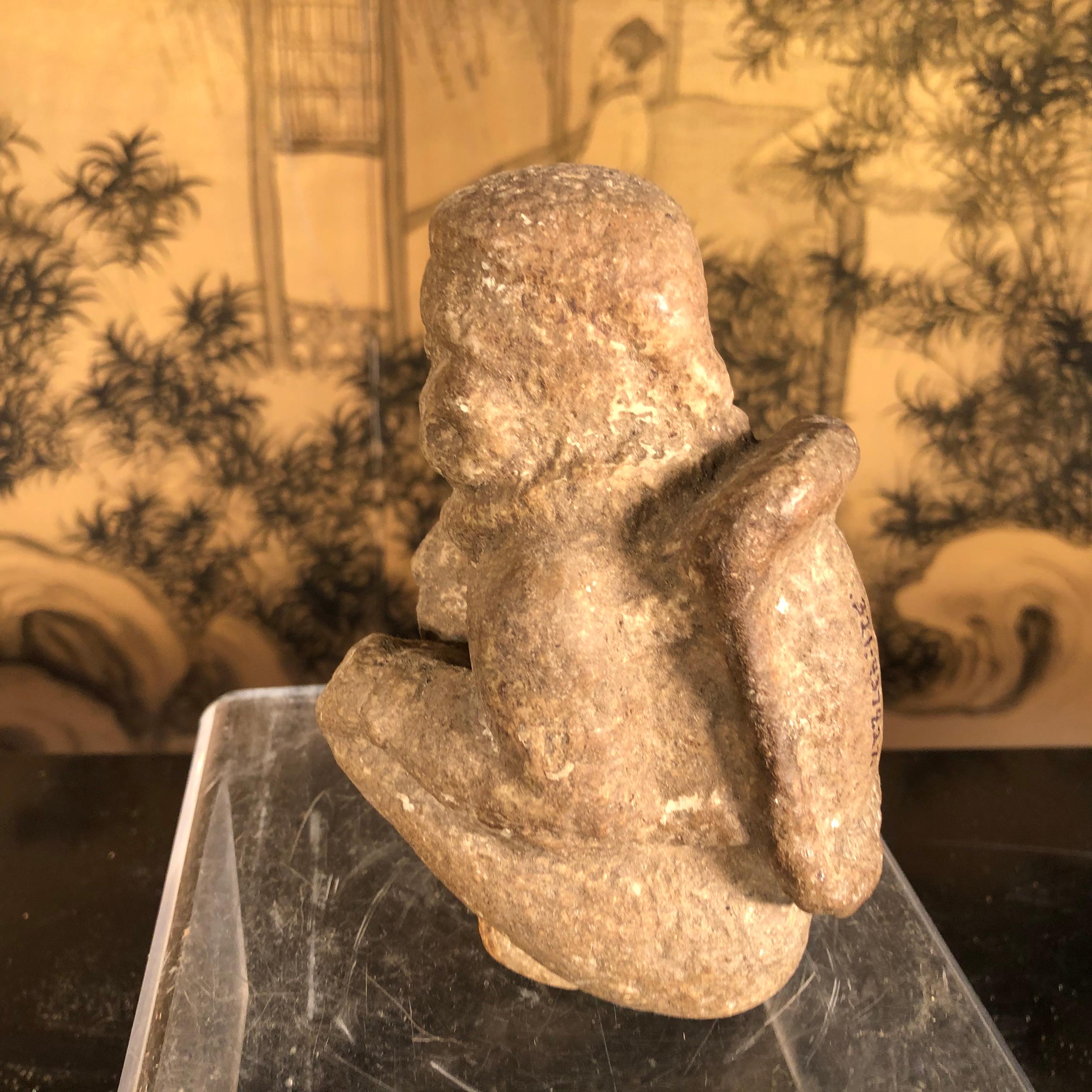 Antike handgeschnitzte Steinpfeifen-Skulptur eines Idols der amerikanischen Ureinwohner im Angebot 5