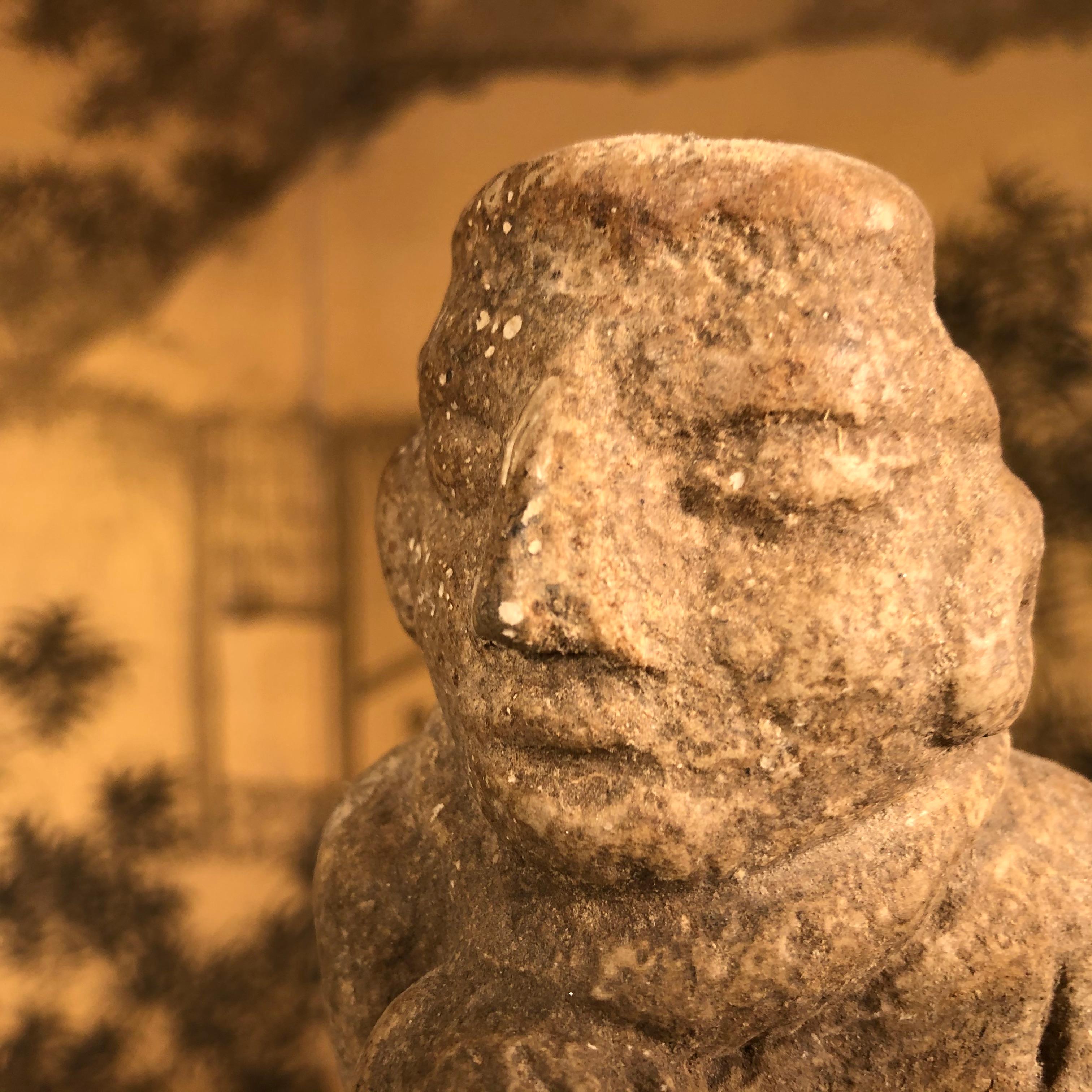 Antike handgeschnitzte Steinpfeifen-Skulptur eines Idols der amerikanischen Ureinwohner im Zustand „Gut“ im Angebot in South Burlington, VT