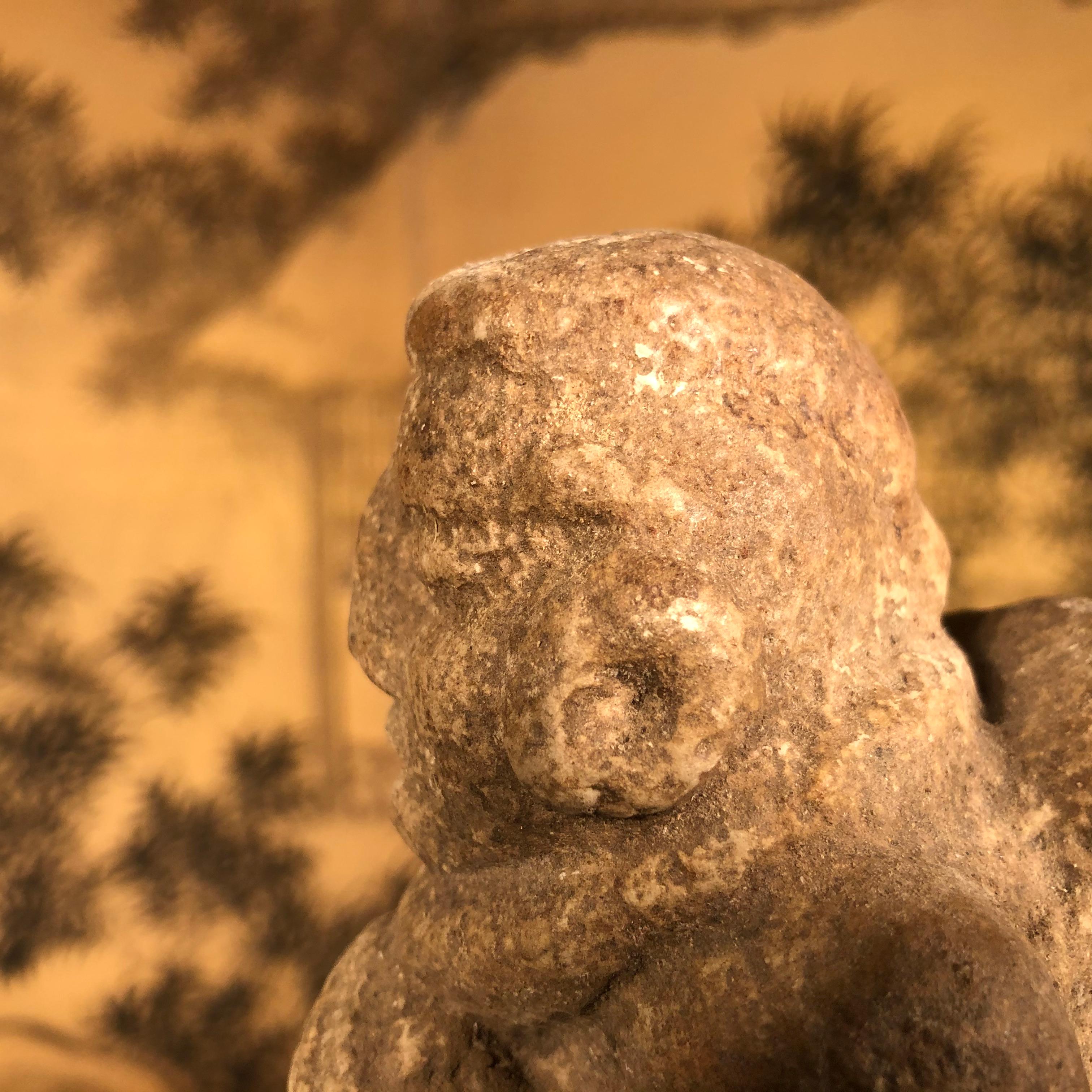 Antike handgeschnitzte Steinpfeifen-Skulptur eines Idols der amerikanischen Ureinwohner im Angebot 1