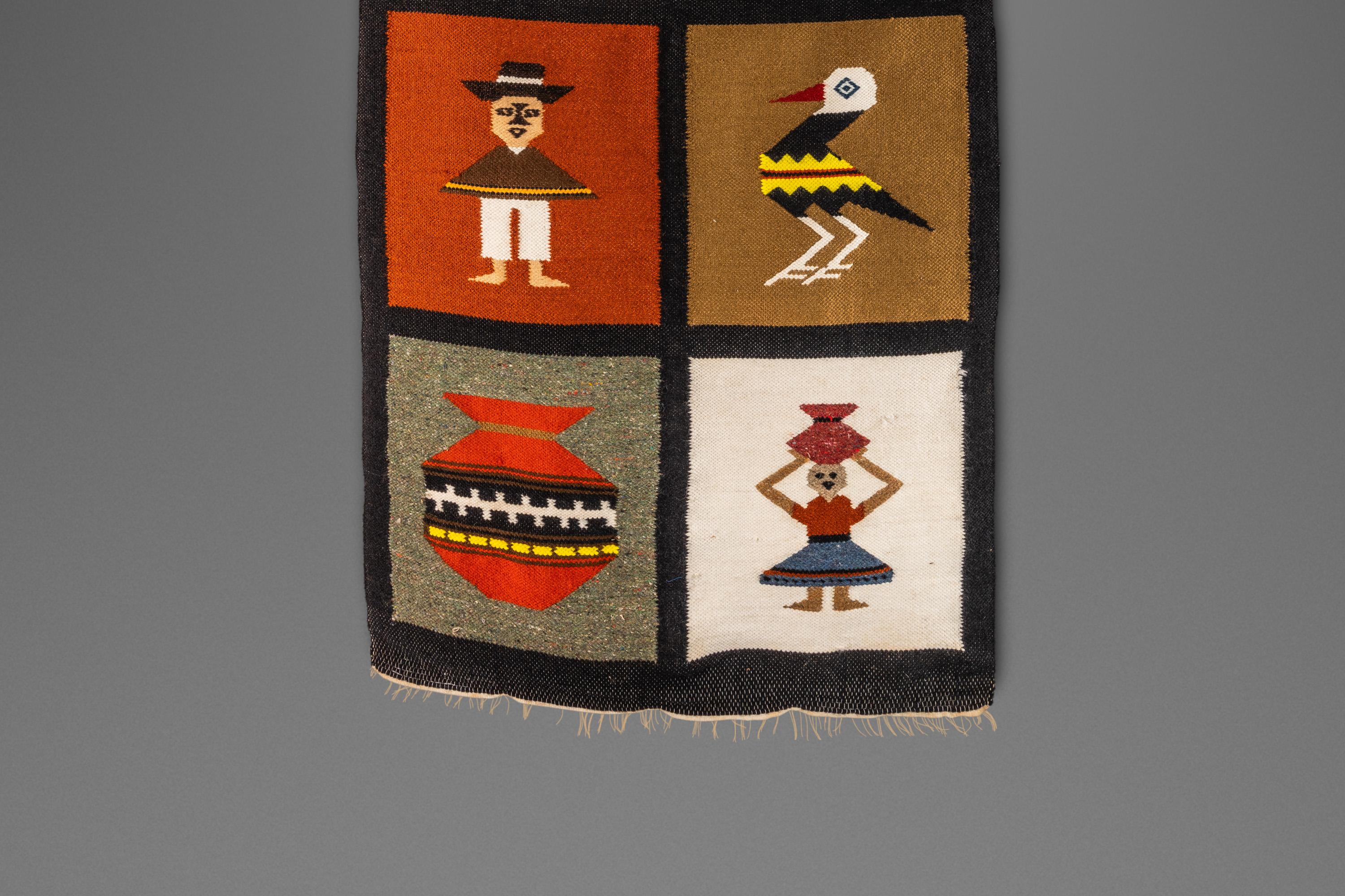  Native America Navajo South West Style Pictorial Rug Tapestry, c. Mid 1900s For Sale 6