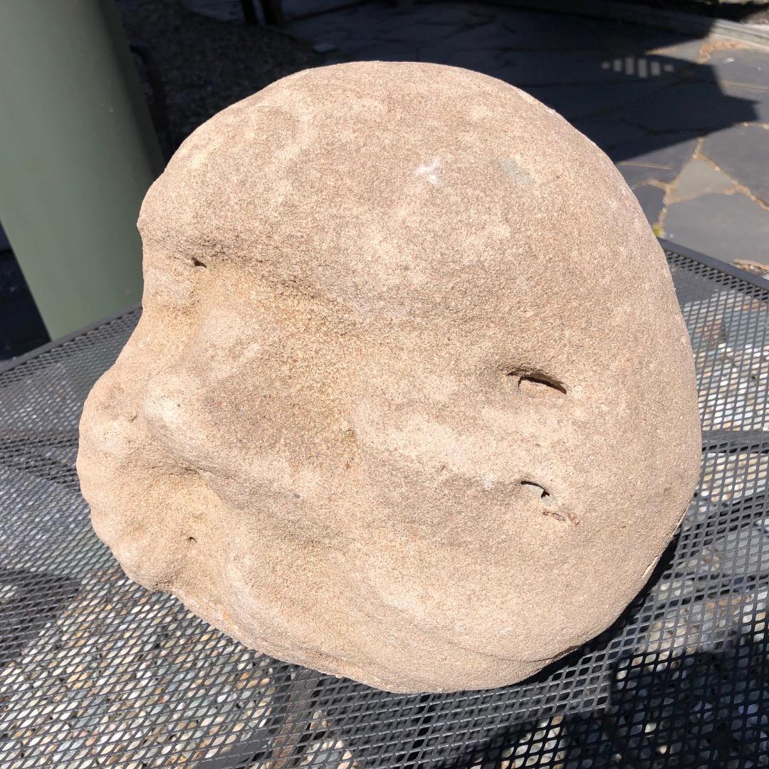American Native America Old Natural Stone Human Head Effigy Sculpture For Sale