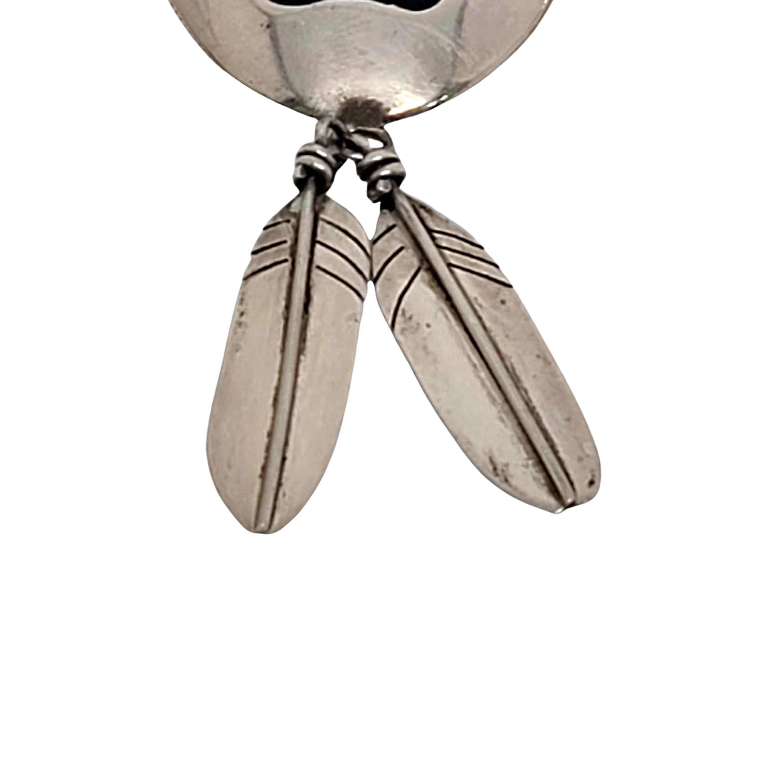 De las mujeres Colgante colgante de pluma de pata de oso Jensen Nativo Americano de plata esterlina y turquesa en venta