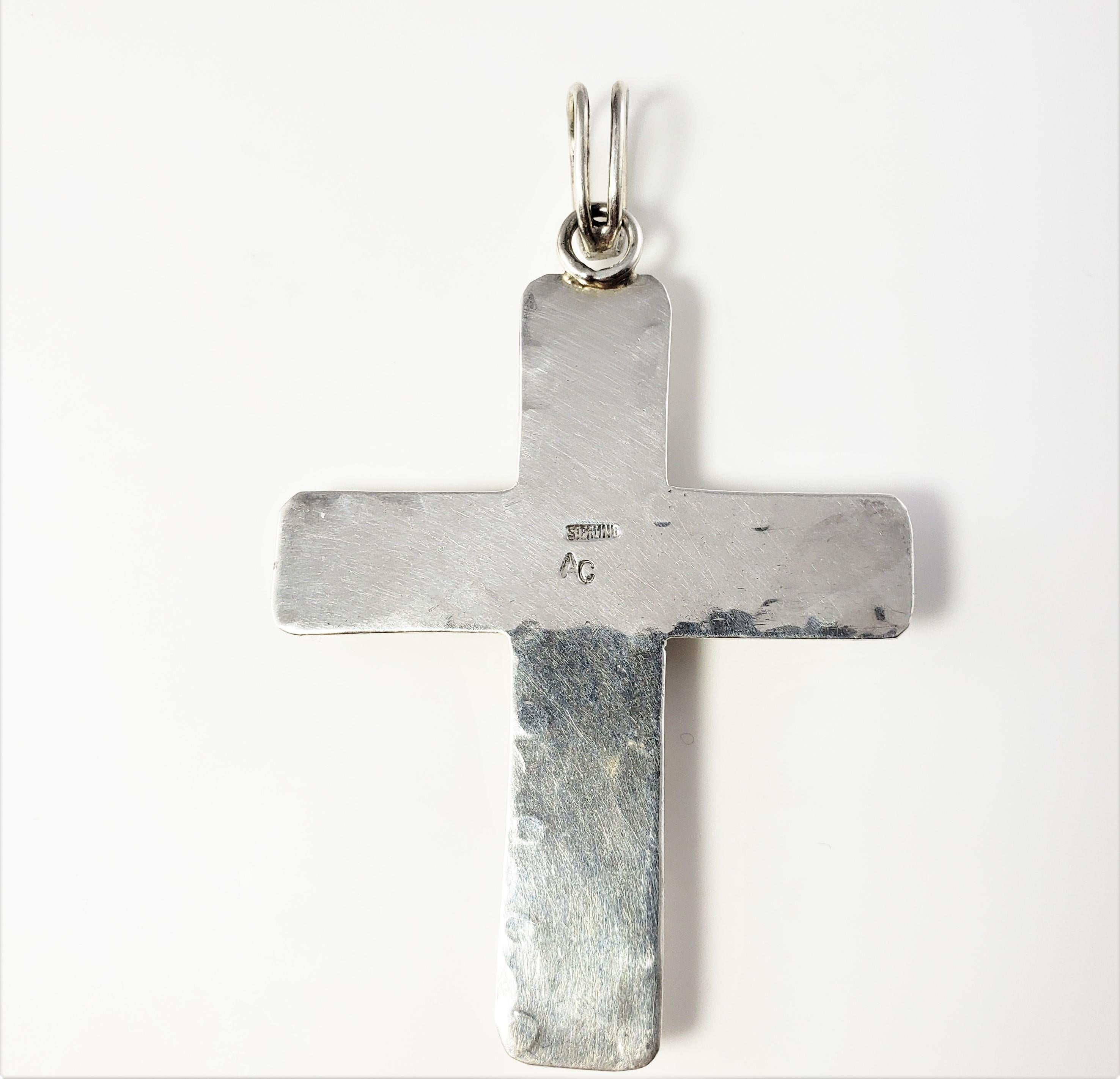 Native American AC Sterling Silver Multi-Stone Cross Pendant In Good Condition In Washington Depot, CT