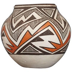 Native American Acoma Earthenware Polychromed Jar by J.G. Louis, circa 1970s