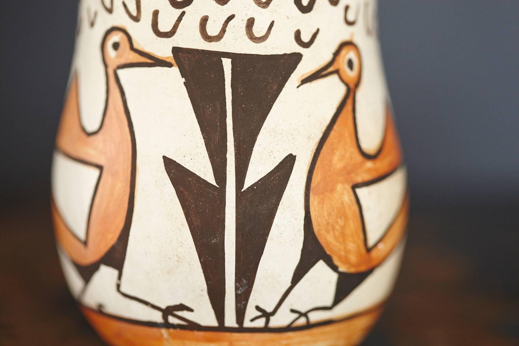 Native American Acoma Polychromed Owl Jar by Frances Torivio, circa 1960s 3