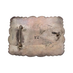 Native American Alfred Martinez Sterling Silver Belt Buckle #19116