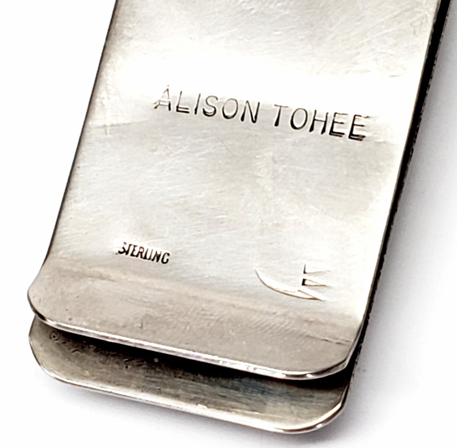 Women's or Men's Native American Alison Tohee Sterling Silver Turquoise Money Clip