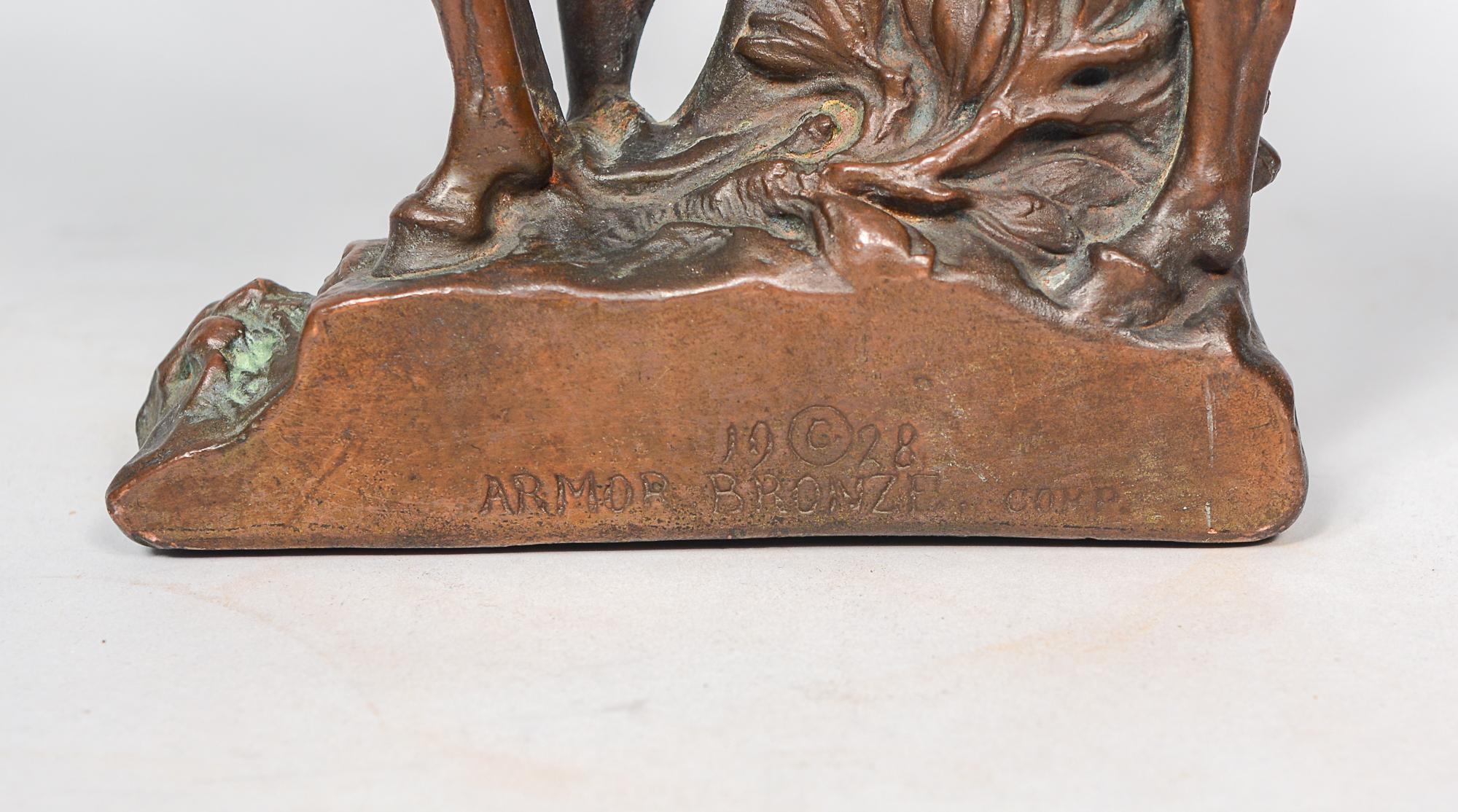 Serre-livres en bronze pour chevaux et Amérindiens par Armor Bronze Corporation en vente 2