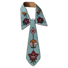 Native American Antique Beaded Collar Tie  plateau Nez perce