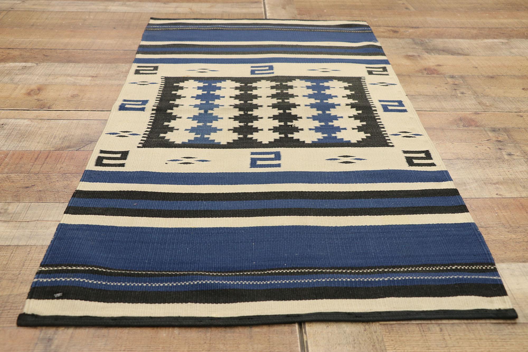 20th Century Native American Antique Indian Navajo Kilim Rug, Navajo Saddle Blanket