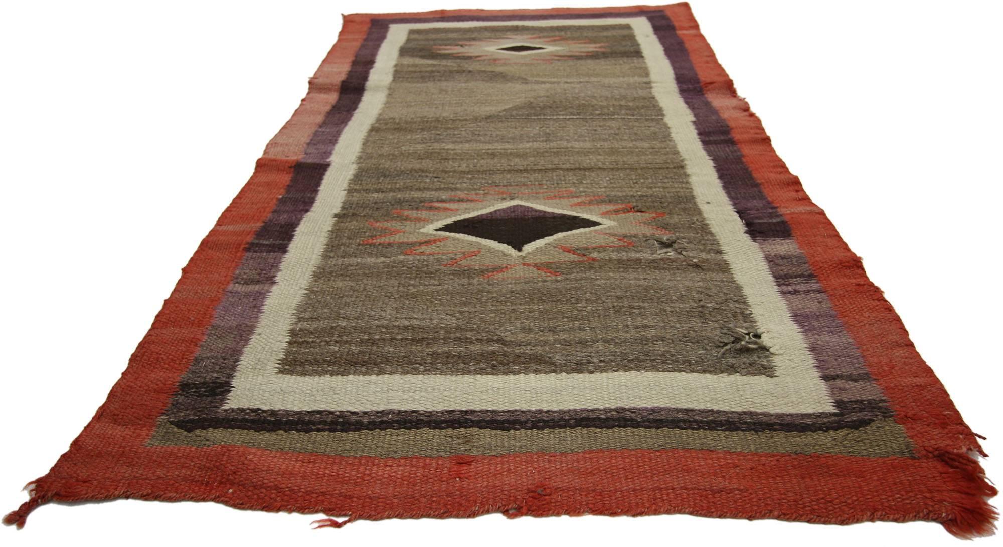 Native American Antique Indian Navajo Kilim Rug with Southwest Style 2