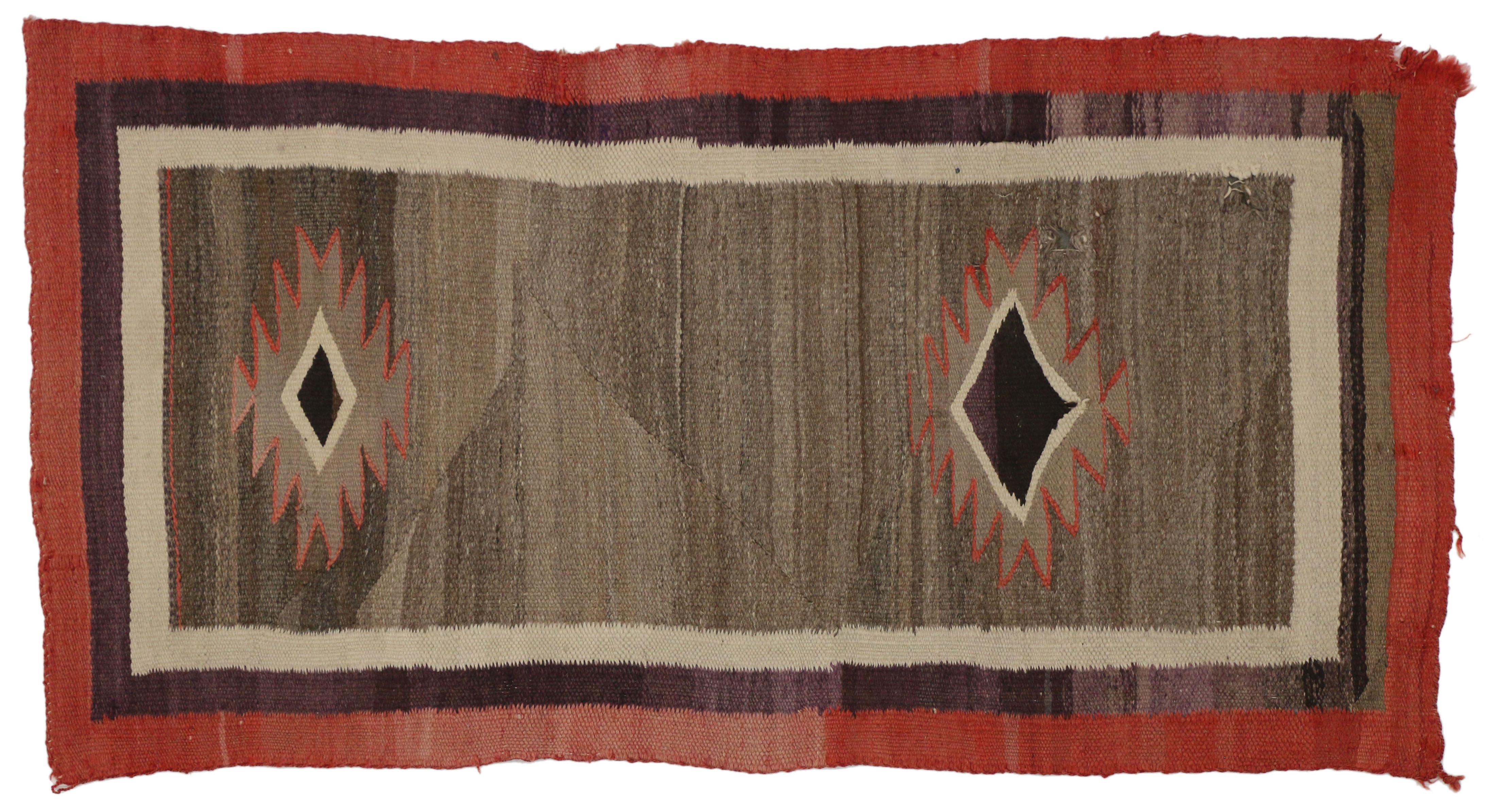 Native American Antique Indian Navajo Kilim Rug with Southwest Style 3