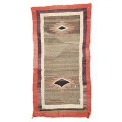 Native American Antique Indian Navajo Kilim Rug with Southwest Style