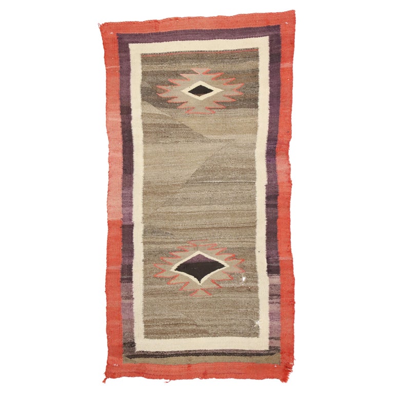 Native American Antique Indian Navajo Kilim Rug with Southwest Style at