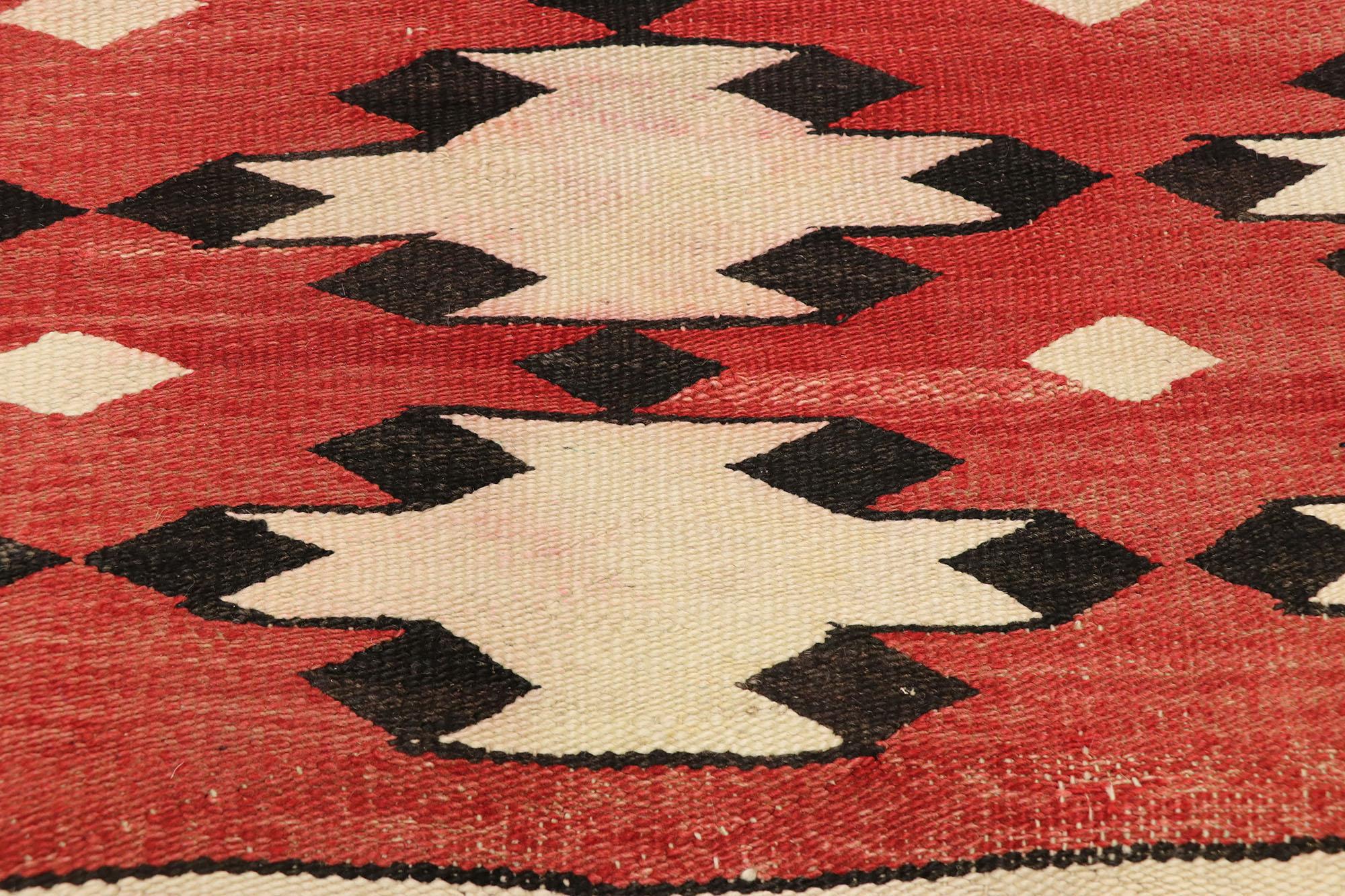 Native American Antique Kilim Rug with Navajo Two Grey Hills Style at