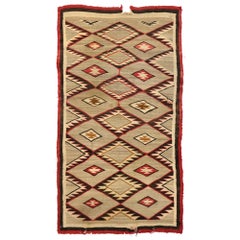 Native American Antique Kilim Rug with Navajo Two Grey Hills Style