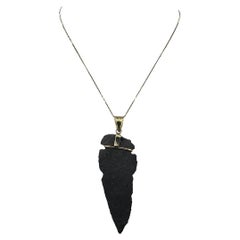 Collier à pendentifs en or 14 carats avec pointe de flèche amérindienne