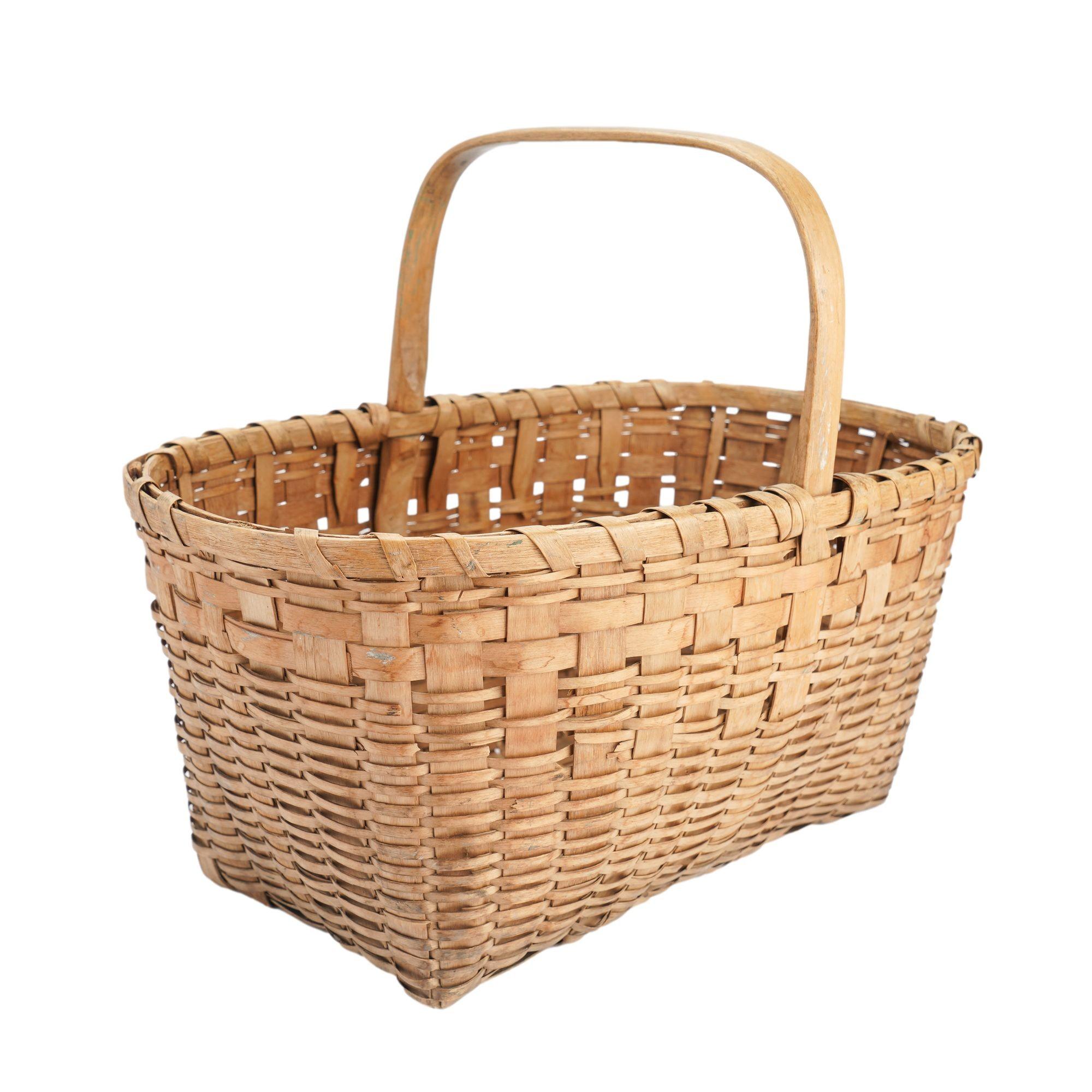 Native American ash splint market basket, c. 1900 3