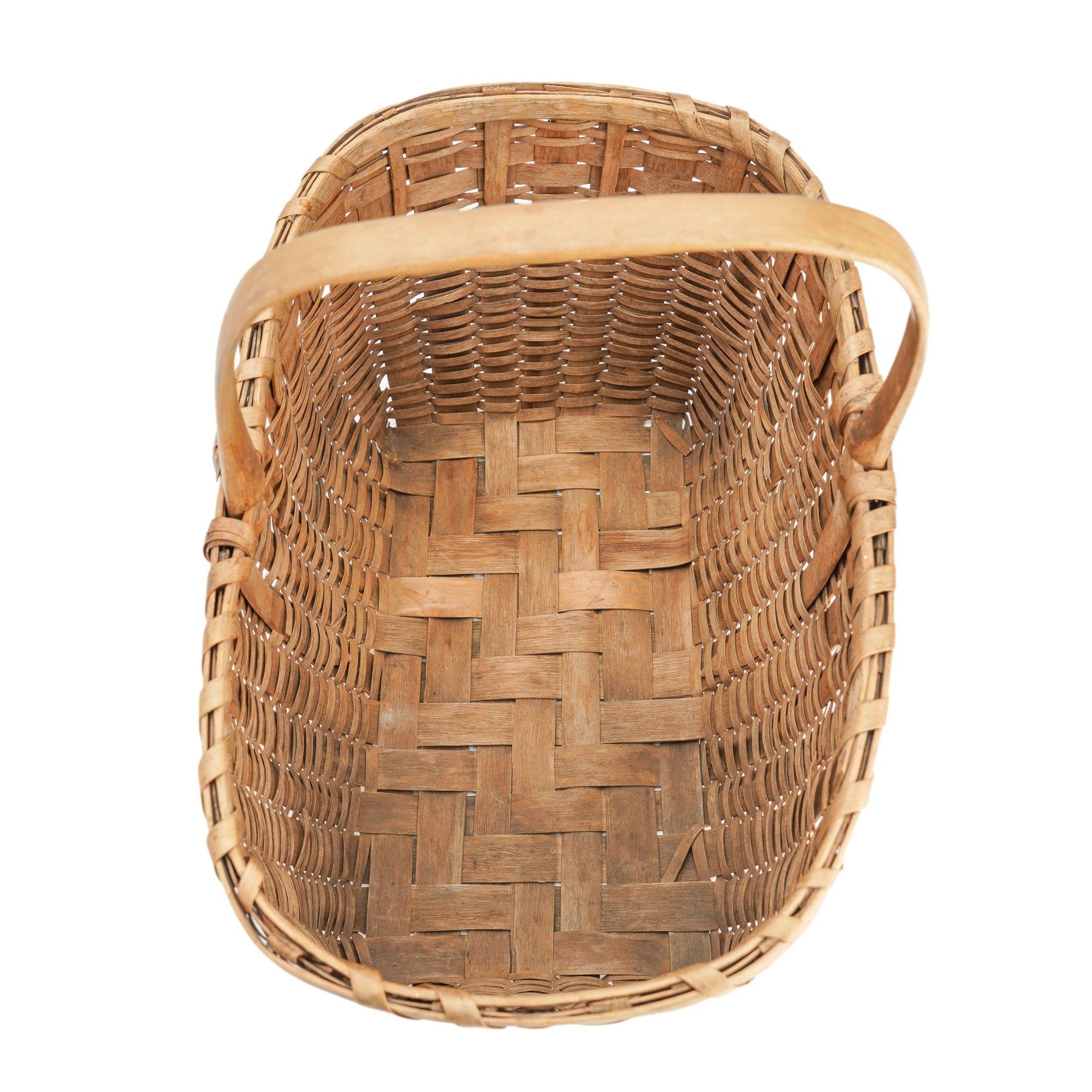 Native American ash splint market basket, c. 1900 For Sale 4