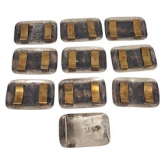 Native American Becenti Sterling Silver Inlay Storyteller Buckle & Conchos 23619