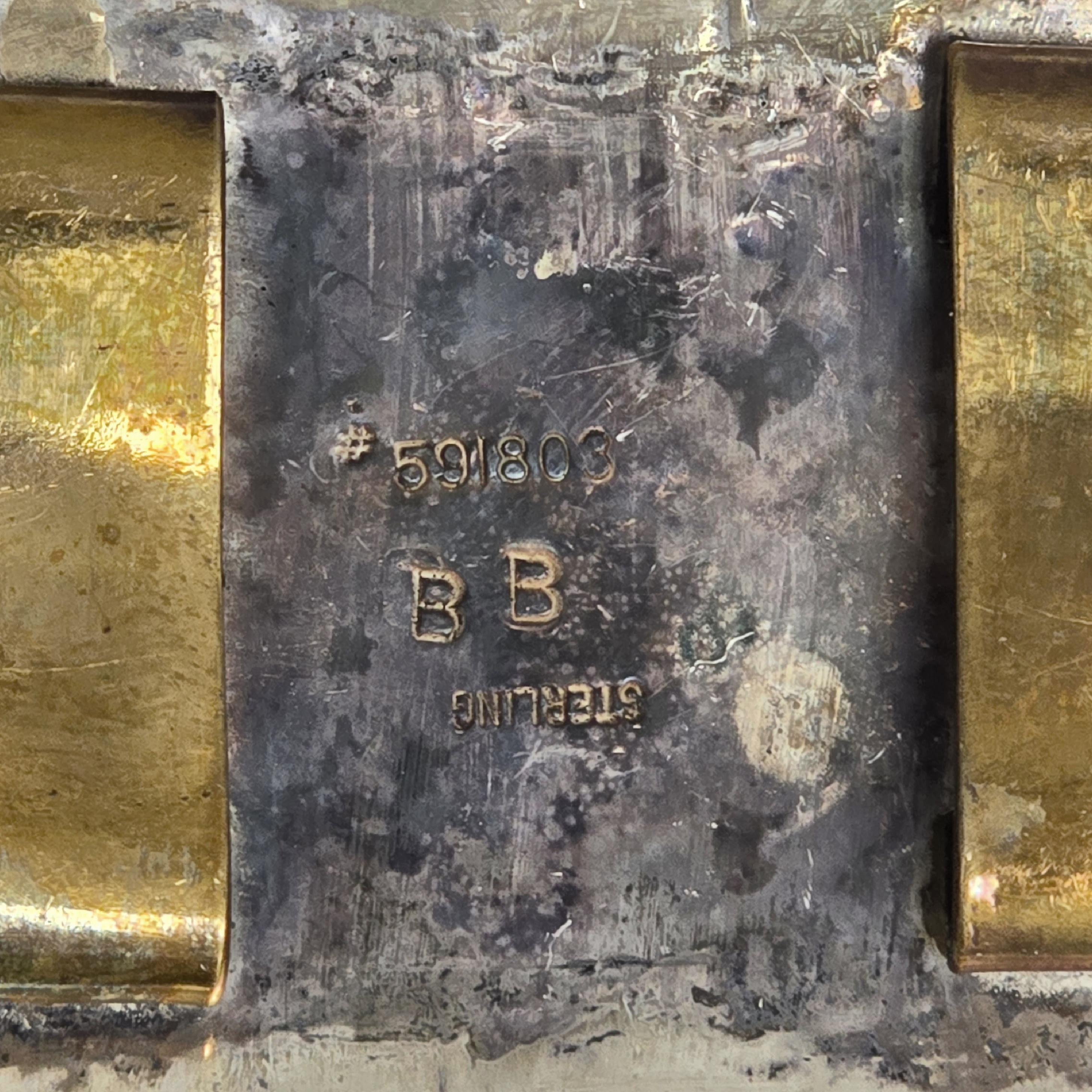 Native American Becenti Sterling Silver Inlay Storyteller Buckle & Conchos 23619 en vente 2