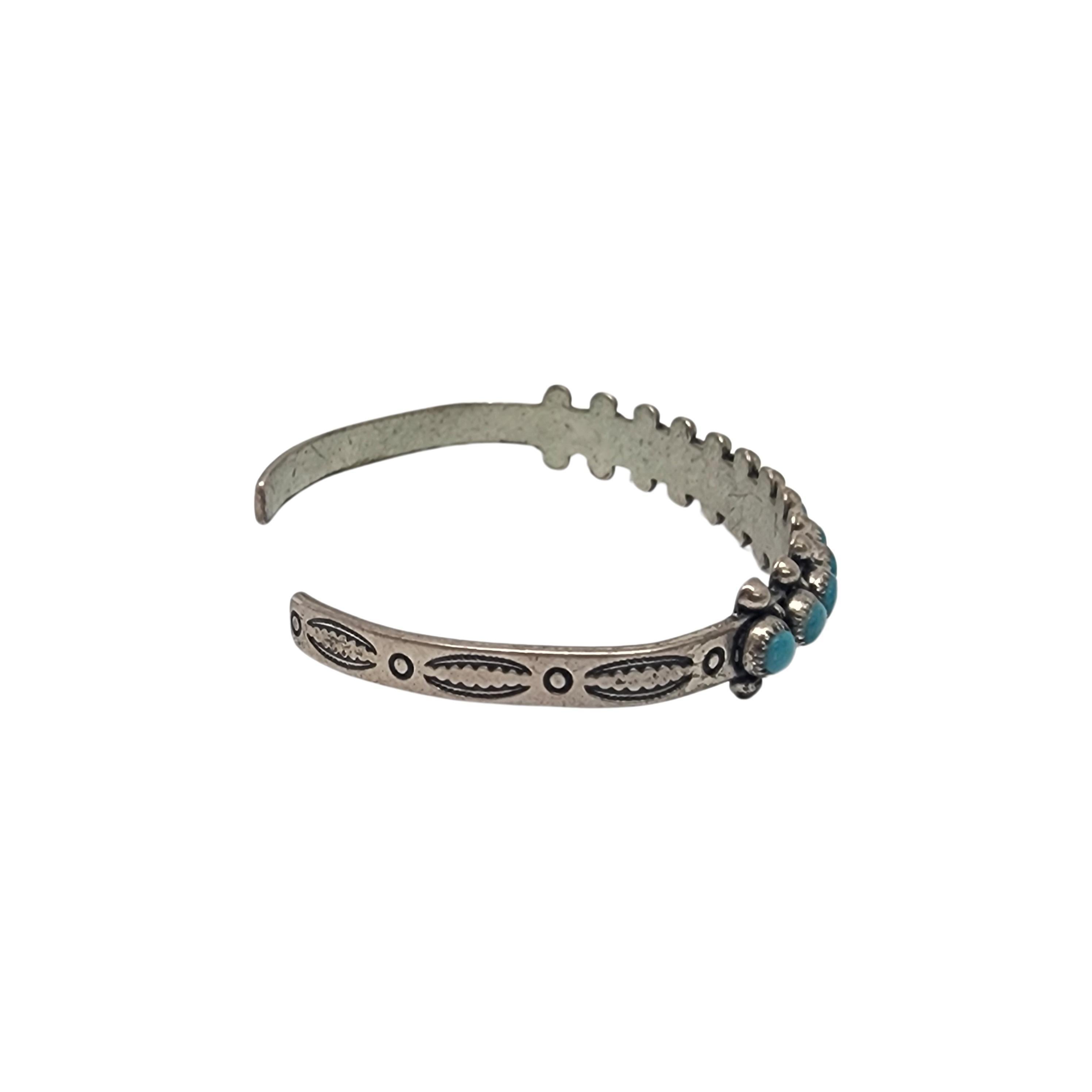 Native American Bell Trading Post Sterling Silver Turquoise Cuff Bracelet #18607 In Good Condition In Washington Depot, CT