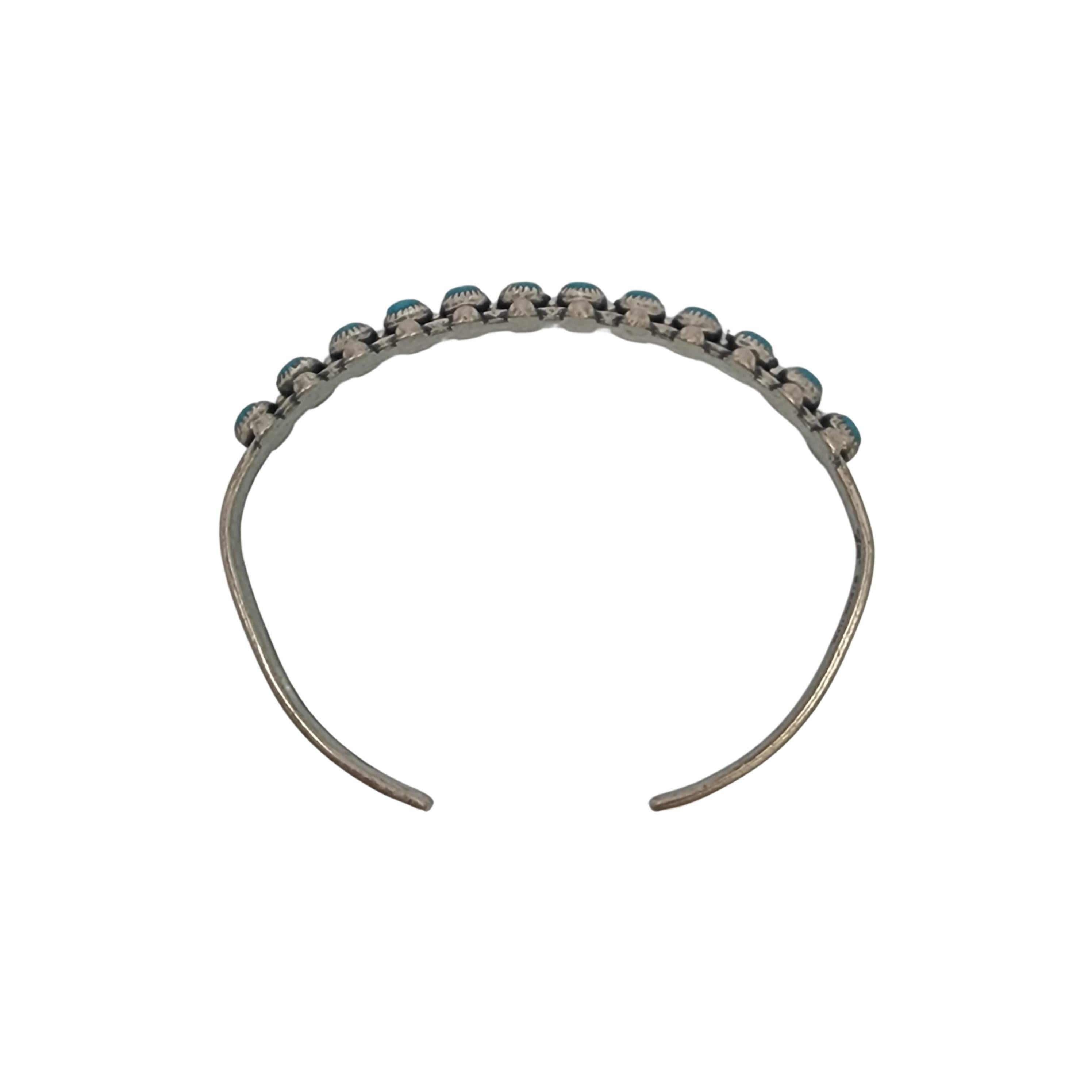 Women's Native American Bell Trading Post Sterling Silver Turquoise Cuff Bracelet #18607