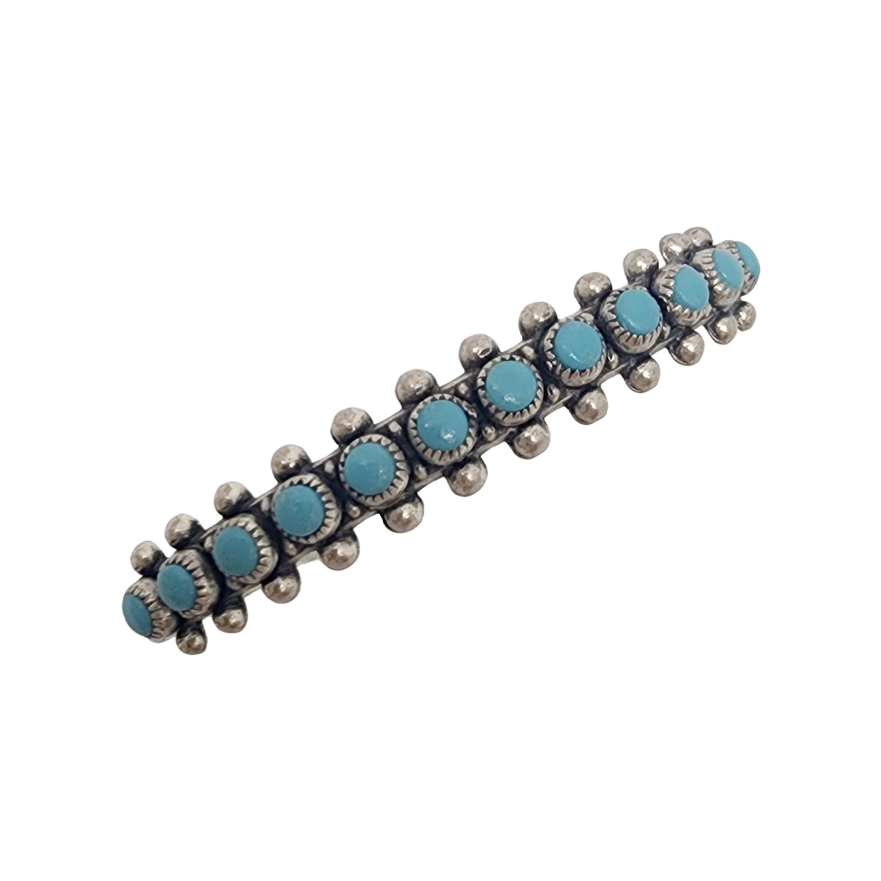 Native American Bell Trading Post Sterling Silver Turquoise Cuff Bracelet #18607 1