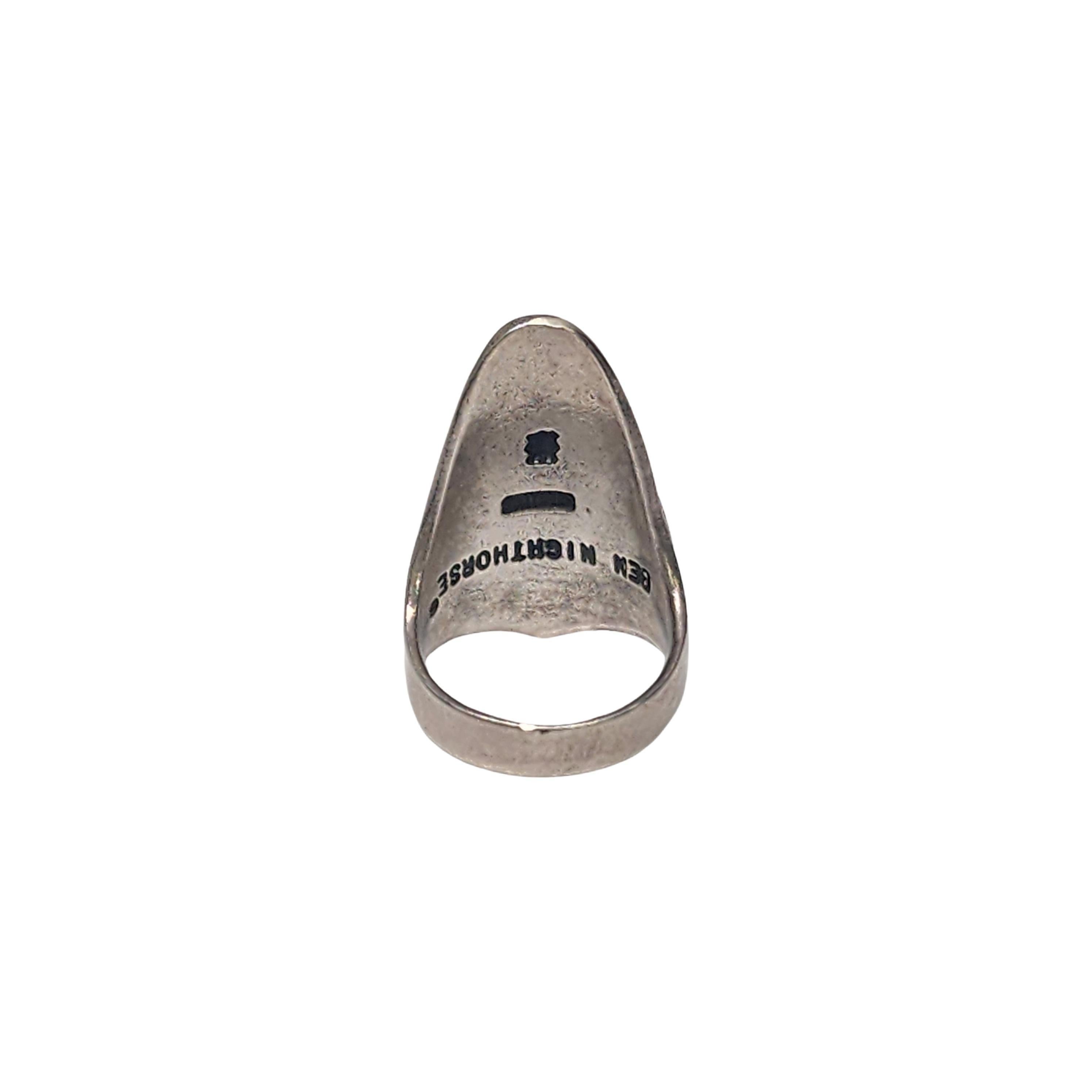 Native American Ben Nighthorse Türkis-Ring aus Sterlingsilber Größe 8 3/4 #16499 (Cabochon)