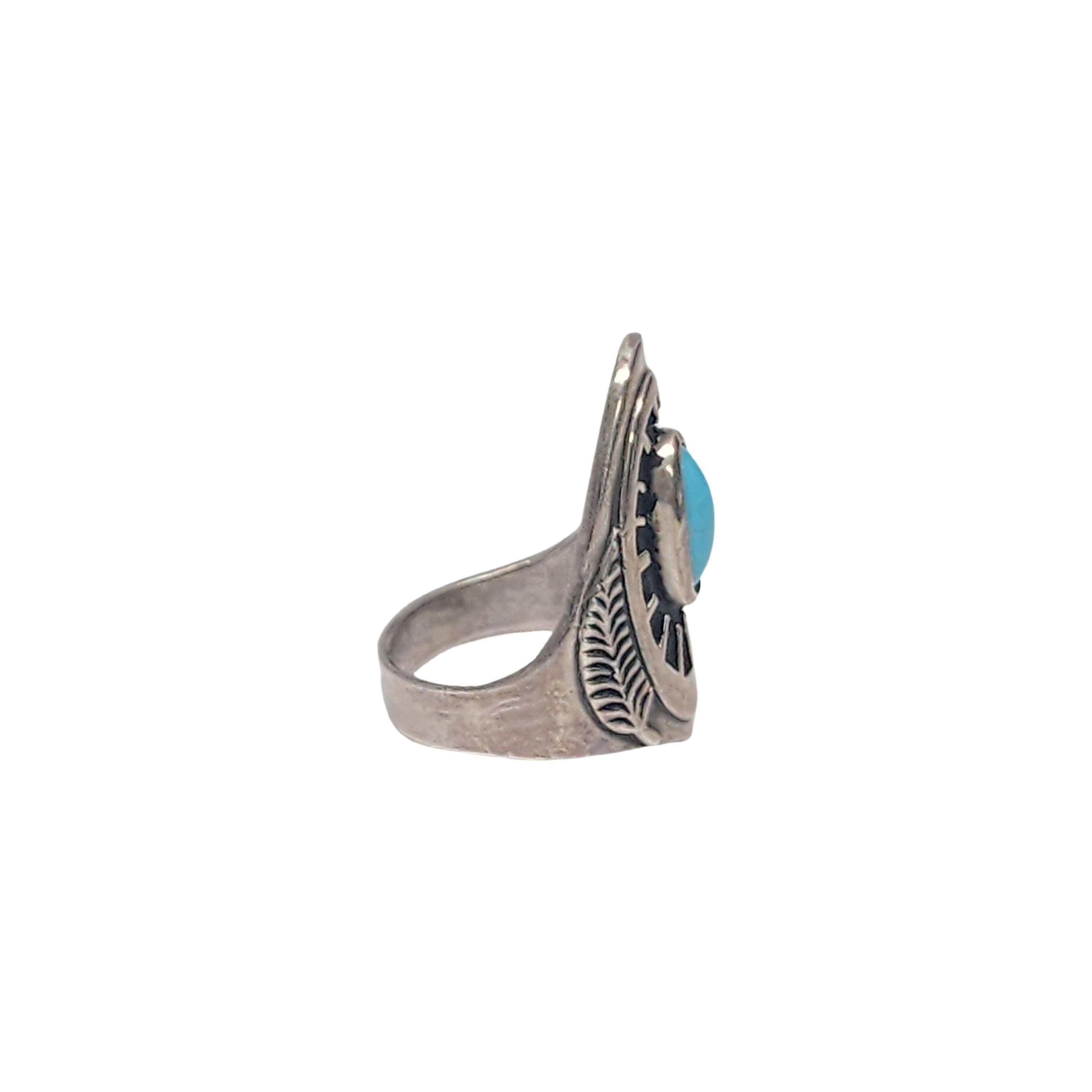 Native American Ben Nighthorse Türkis-Ring aus Sterlingsilber Größe 8 3/4 #16499 im Zustand „Gut“ in Washington Depot, CT