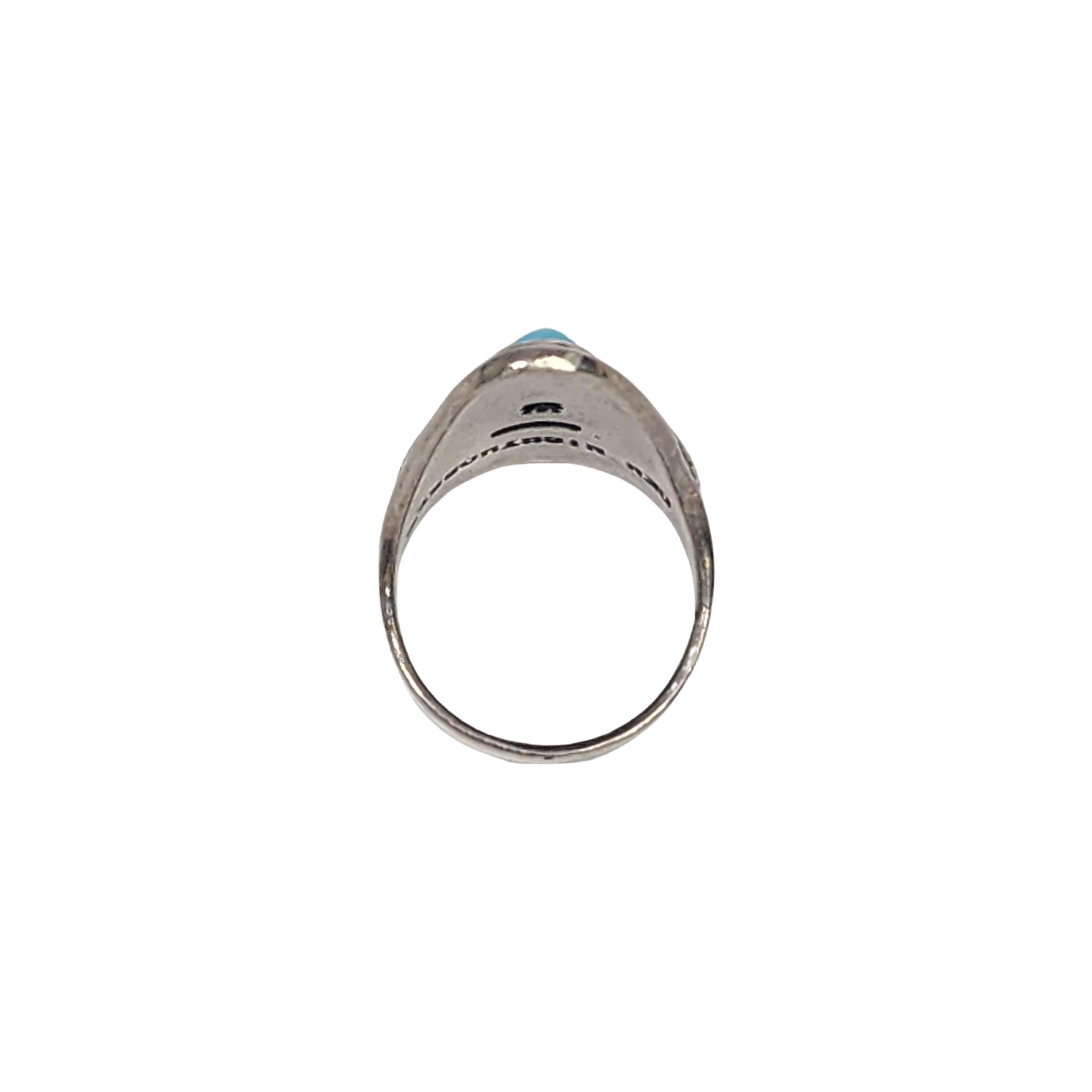 Native American Ben Nighthorse Türkis-Ring aus Sterlingsilber Größe 8 3/4 #16499 für Damen oder Herren