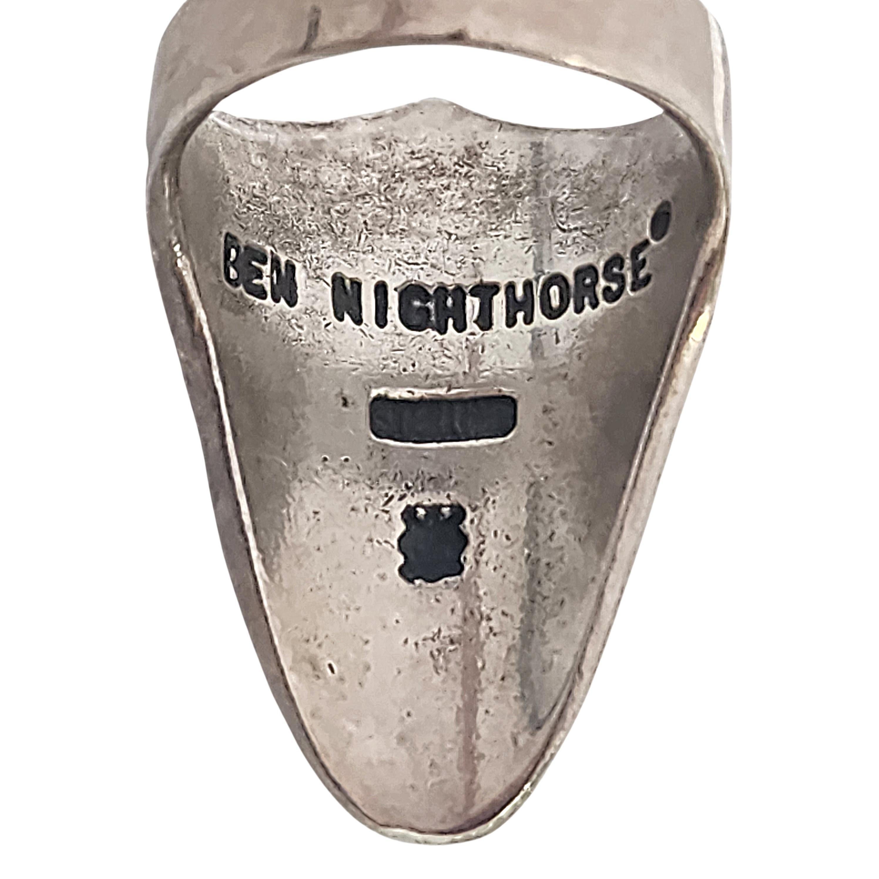 Native American Ben Nighthorse Türkis-Ring aus Sterlingsilber Größe 8 3/4 #16499 2
