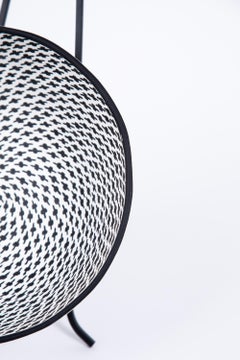 Native American Black & White Cloud Pattern Mimbre Pottery Bowl