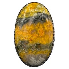 Ring aus Bumble Bee Achat der amerikanischen Ureinwohner von Jacob Jake Francosa San Felipe Silber
