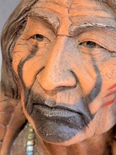 Native American Bust Sculpture Limited Edition 990/3500 Neil J.Rose Lone Horn US