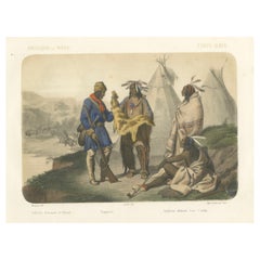 Native American Camp Scene – Trapper and Buffalo Hunters, c.1845