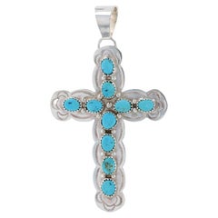 Indigene Kunst (Nord-/Südamerika) Charlene Yazzie Navajo-Kreuz-Anhänger Sterling 925