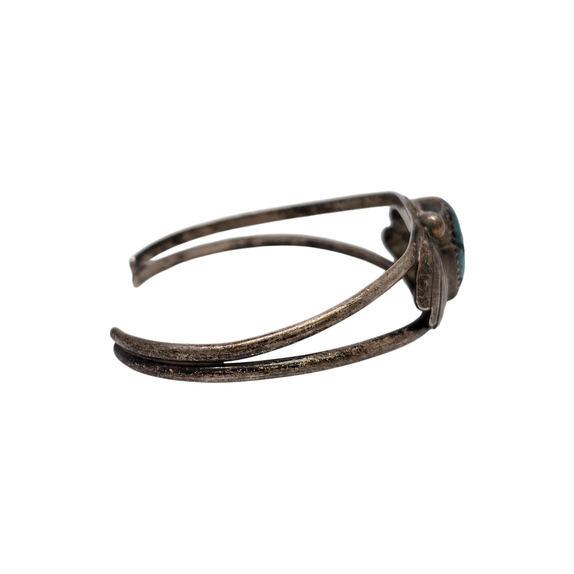 Women's Native American Chee Sterling Silver Turquoise Cuff Bracelet #19105 For Sale