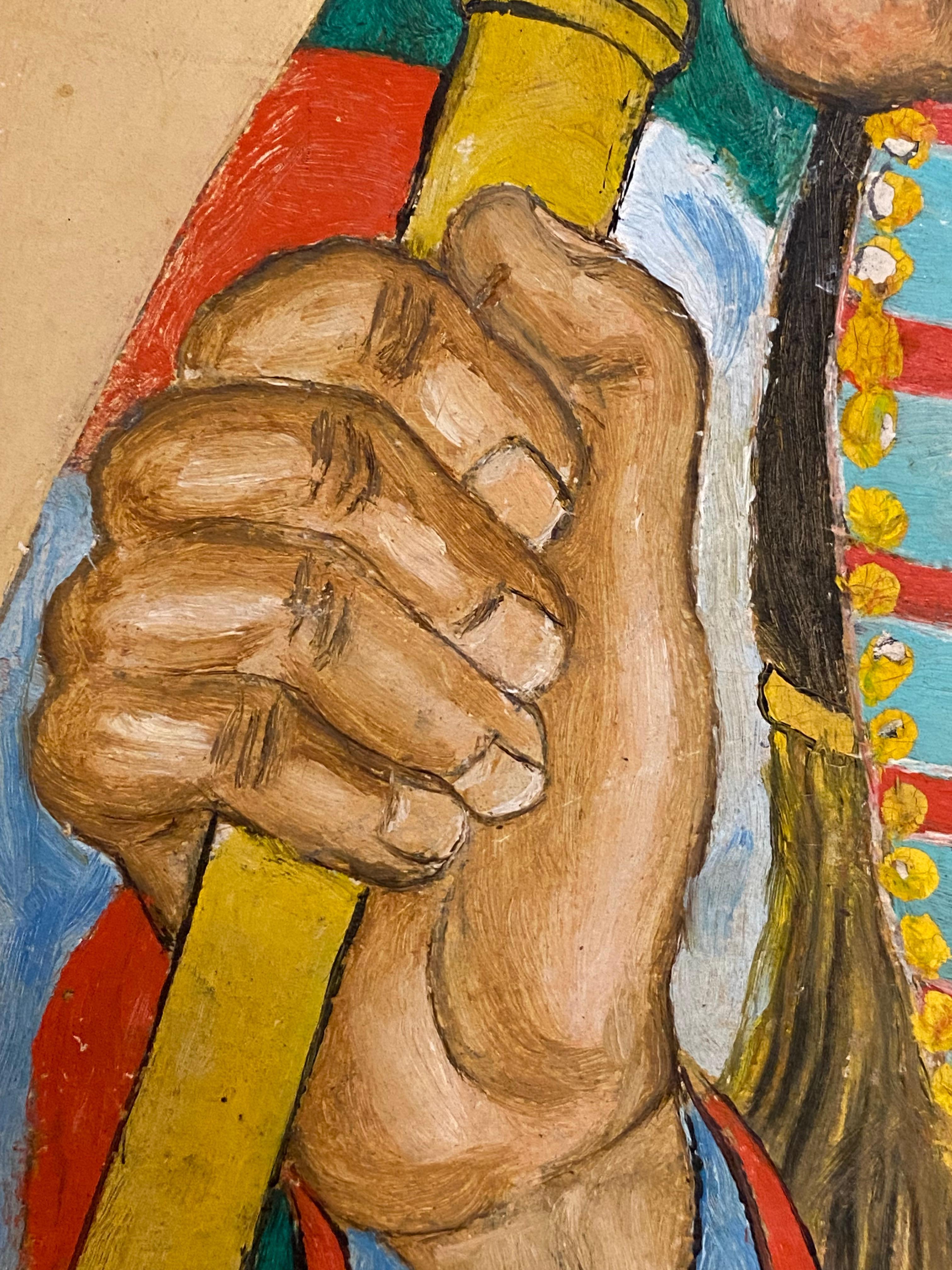 Pintura de un cacique nativo americano a la manera de Winold Reiss 3
