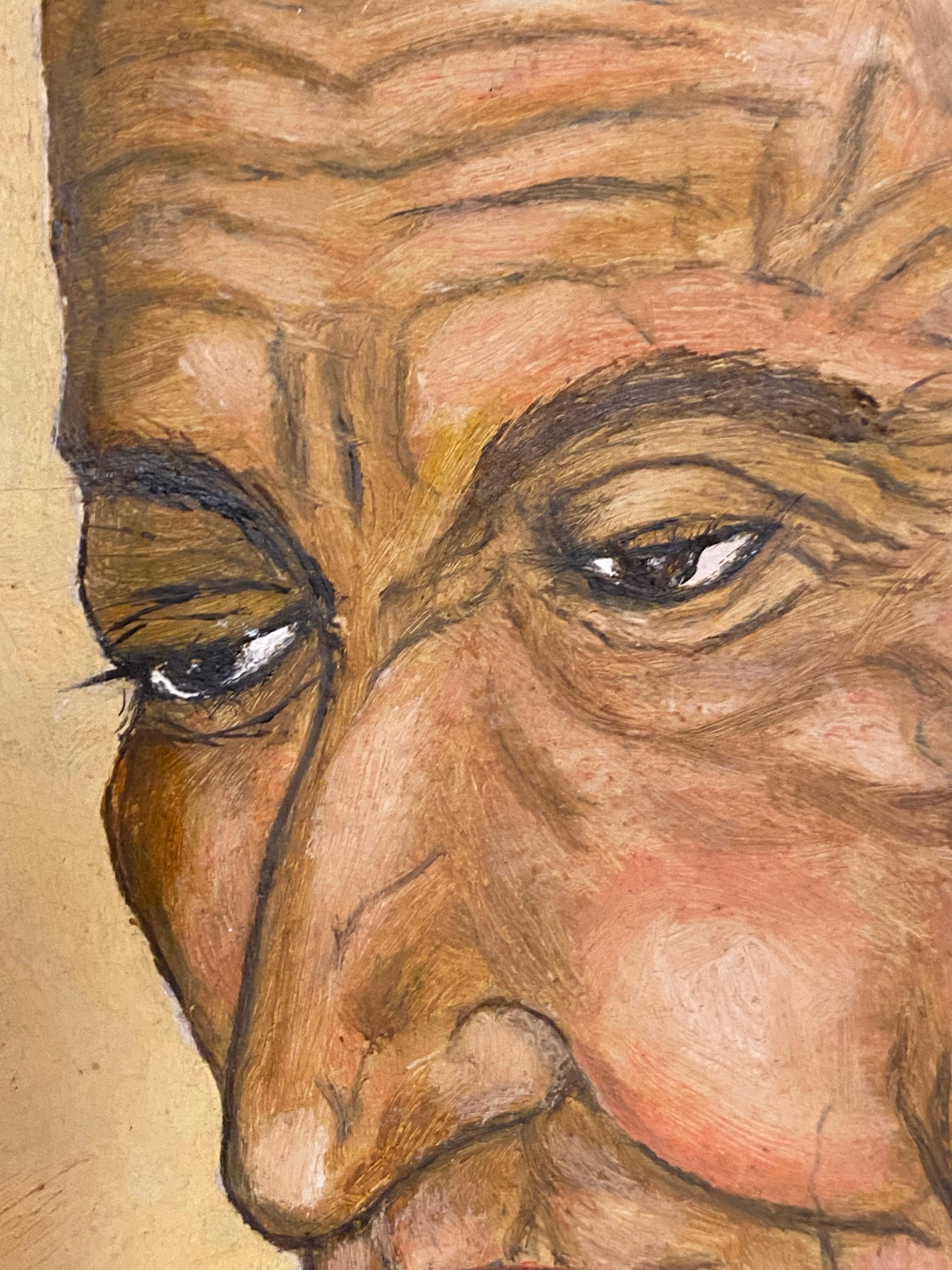 Pintura de un cacique nativo americano a la manera de Winold Reiss en Bueno Estado en Garnerville, NY