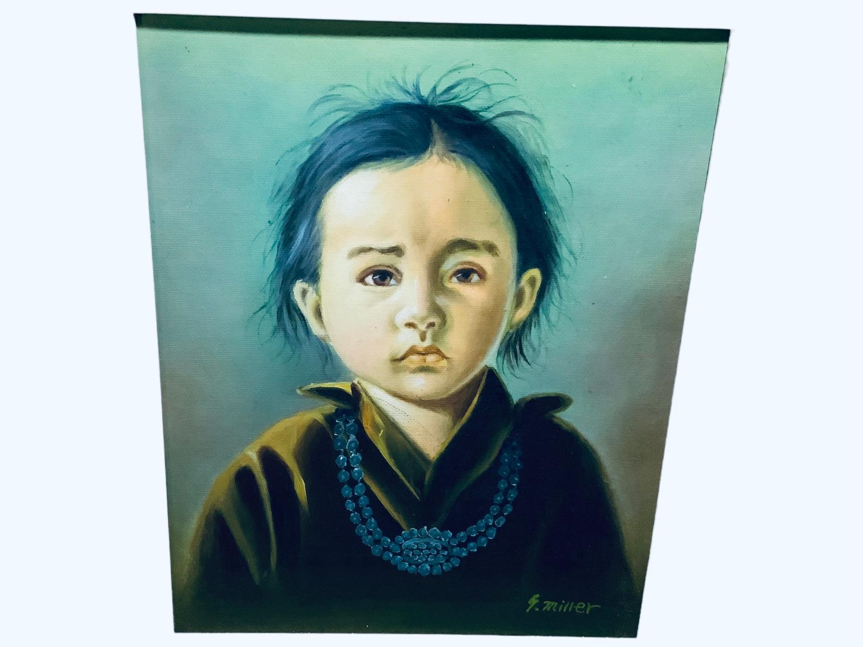 20th Century Native American Child Painting For Sale