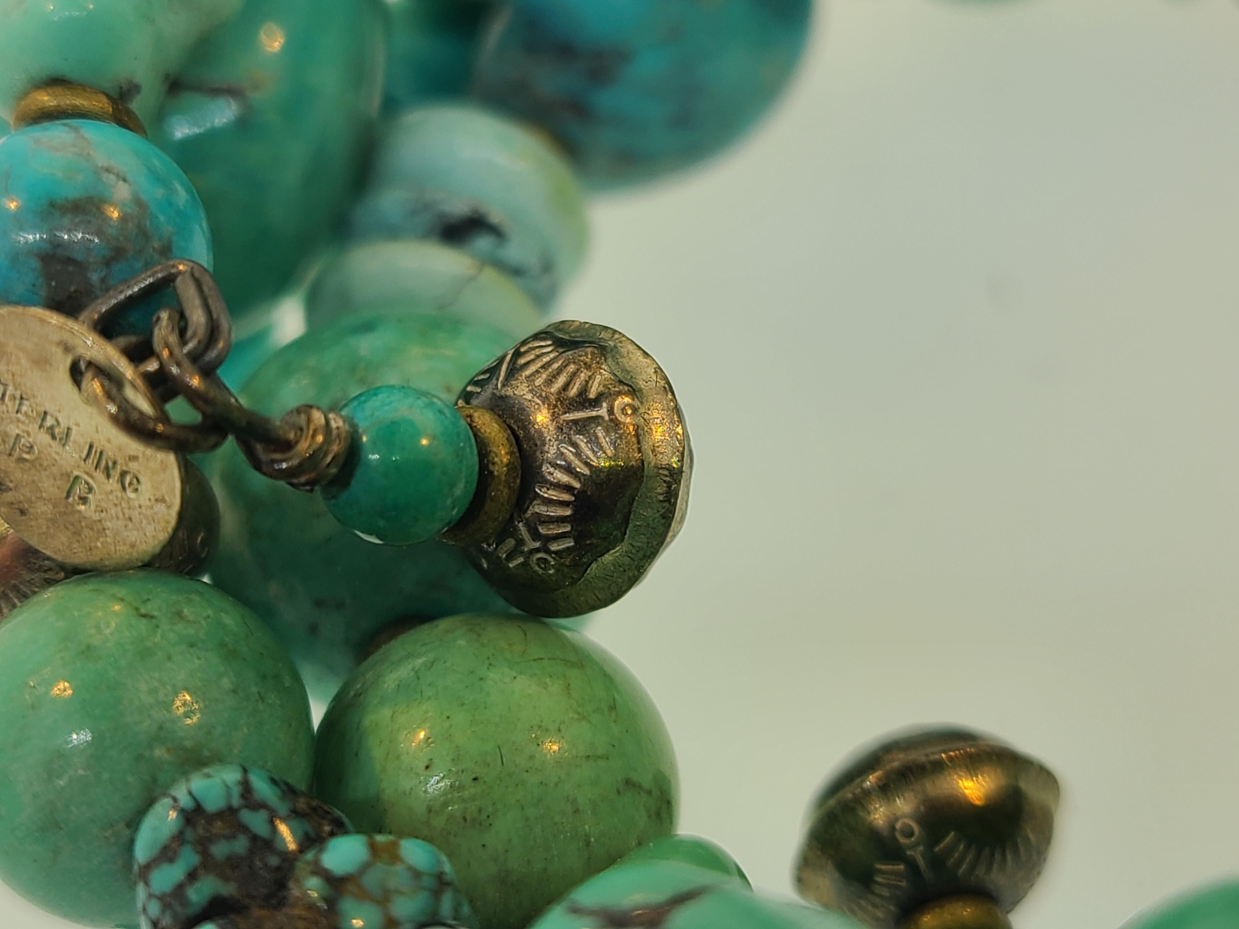 Native American Chunky Turquoise Wrap Bracelet für Damen oder Herren